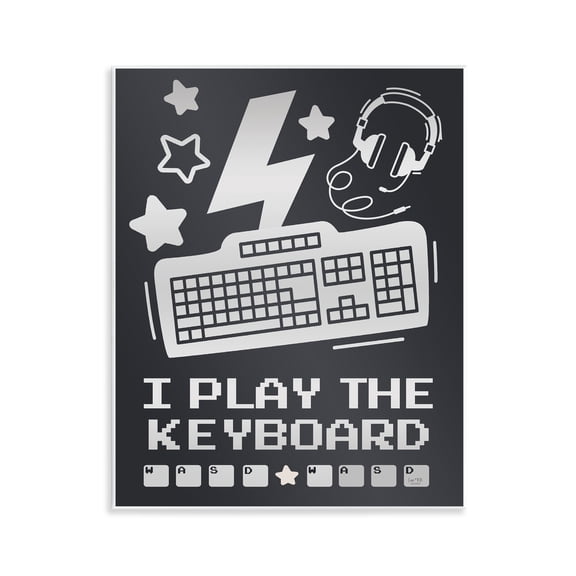 Stupell Industries I Play The Keyboard Humor Quotes and Sayings Painting Unframed Art Print Wall Art, 11 x 14