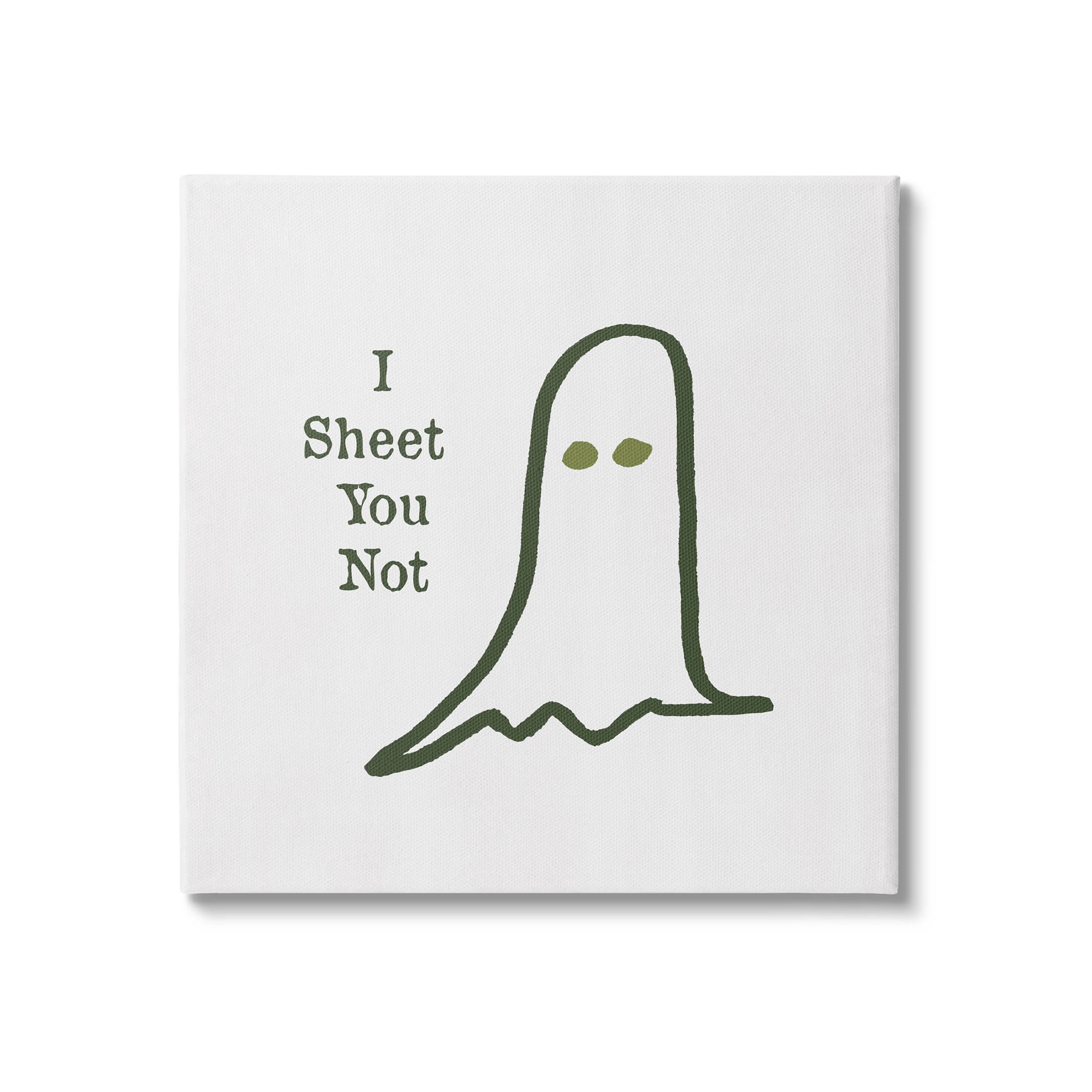 Stupell Industries I Sheet You Not Ghost Graphic Art Gallery Wrapped Canvas Print Wall Art, Design by Lauren Rader