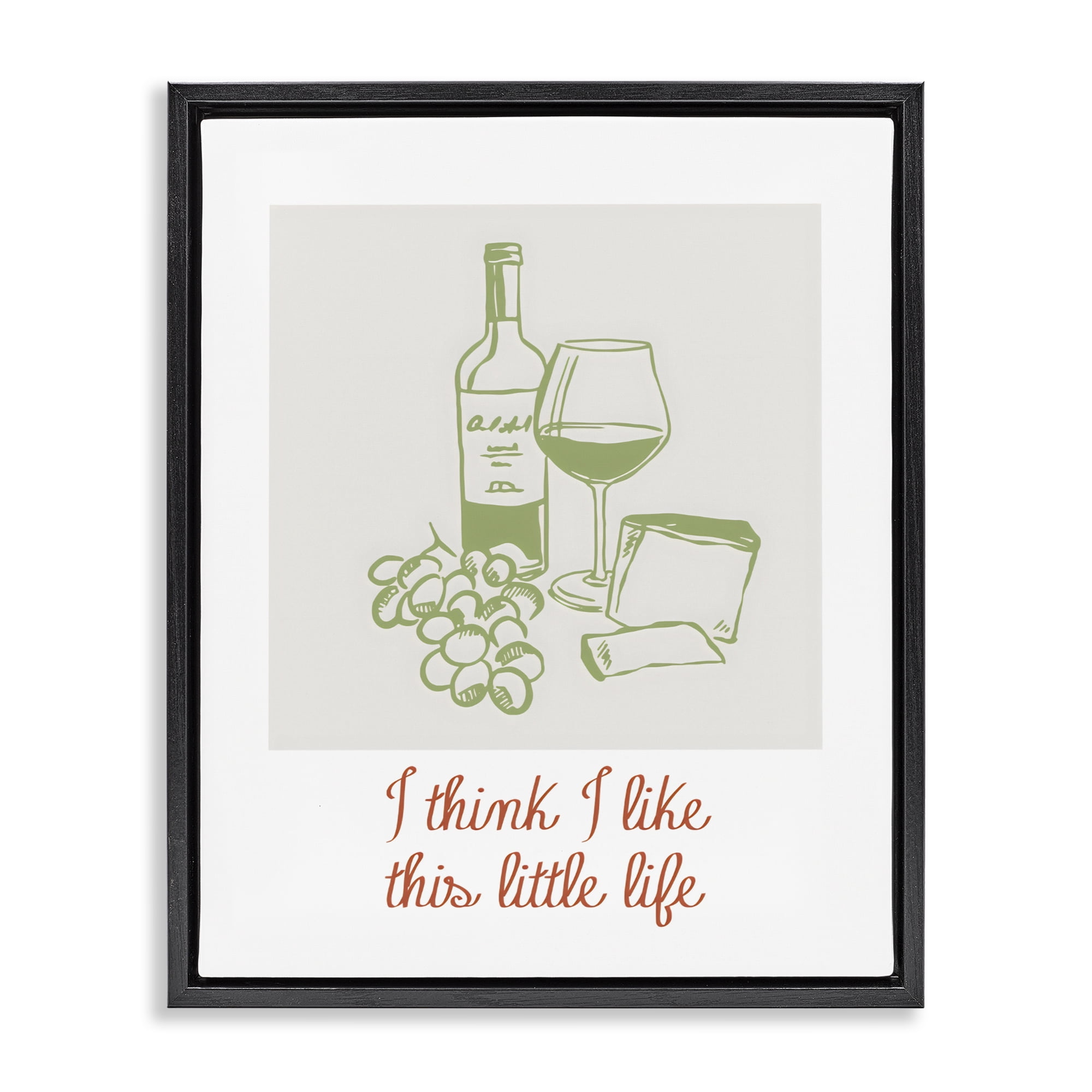 Stupell Industries I Think I Like This Little Life Black Framed Floater Canvas Wall Art, design by The Prints Vibe