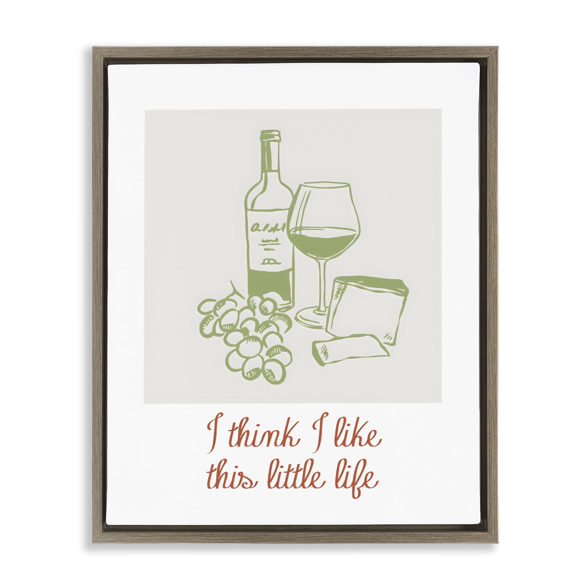 Stupell Industries I Think I Like This Little Life Brown Framed Floater Canvas Wall Art, design by The Prints Vibe