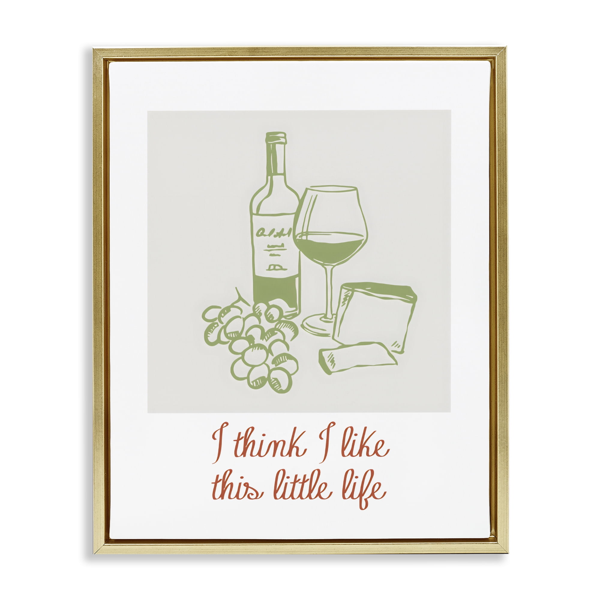 Stupell Industries I Think I Like This Little Life Gold Framed Floater Canvas Wall Art, design by The Prints Vibe