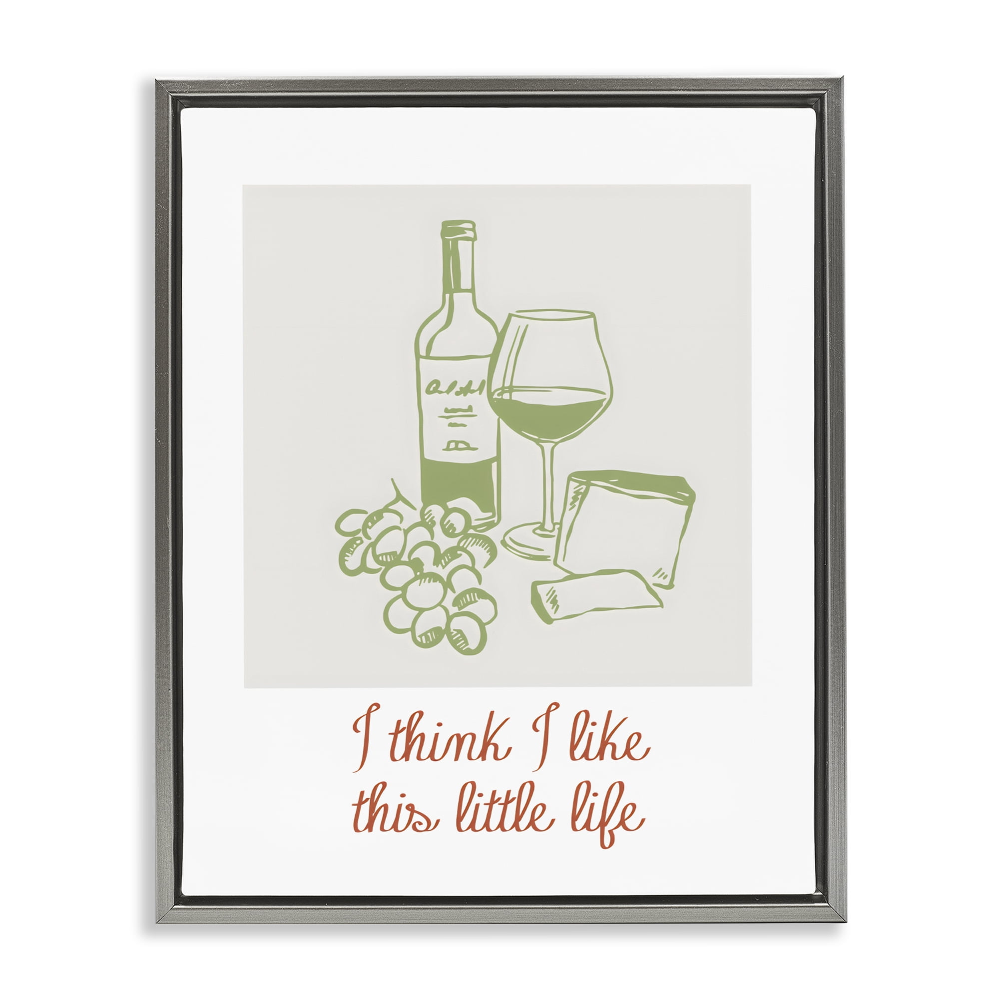 Stupell Industries I Think I Like This Little Life Gray Framed Floater Canvas Wall Art, design by The Prints Vibe