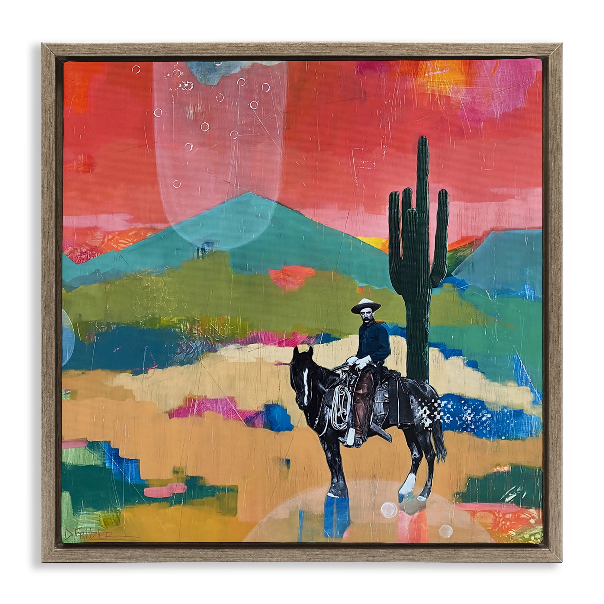 Stupell Industries I Used To Be A Cowboy Brown Framed Floater Canvas Wall Art, design by Dianna Fritzler