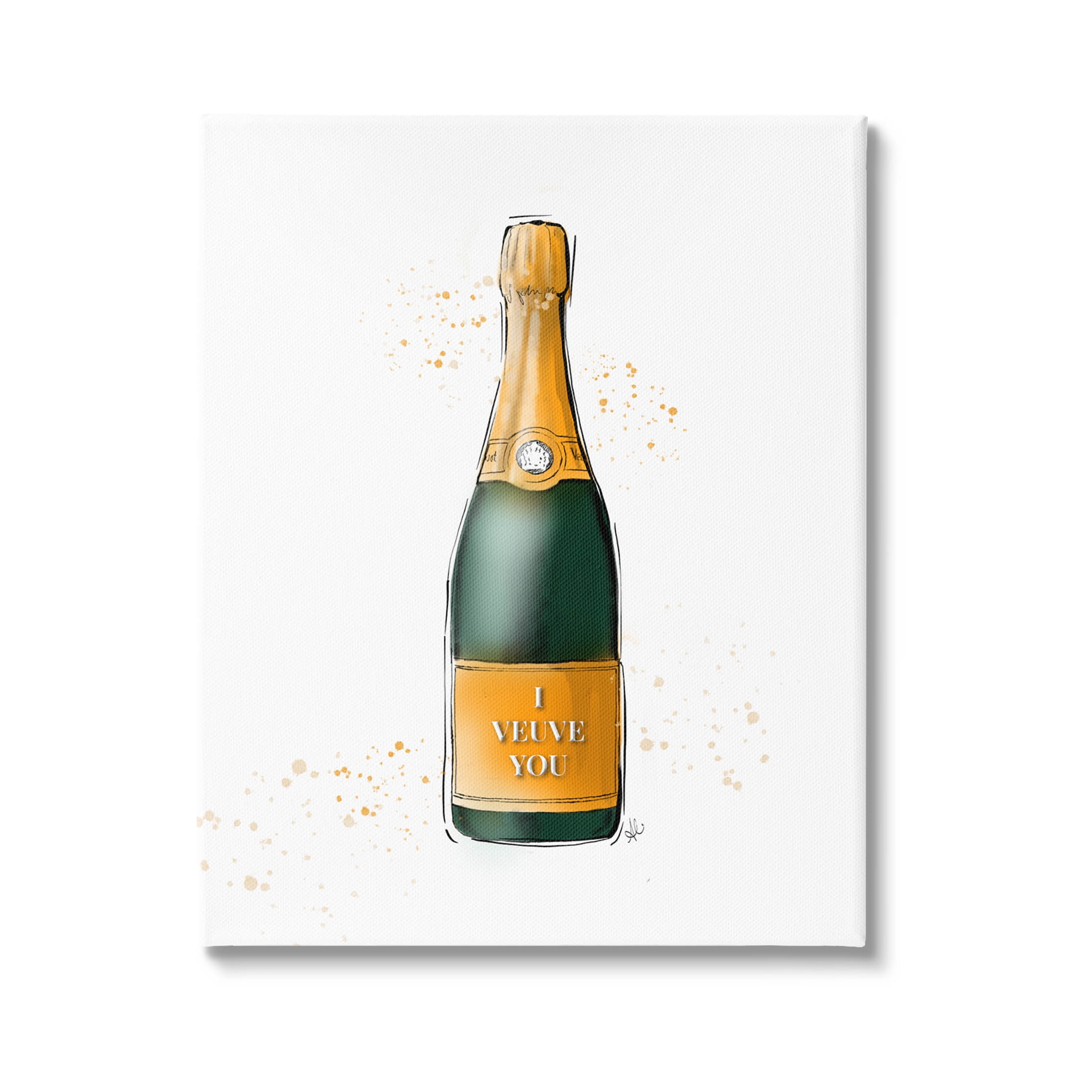 Stupell Industries I Veuve You Champagne Bottle Graphic Art Gallery Wrapped Canvas Print Wall Art, Design by Alison Petrie