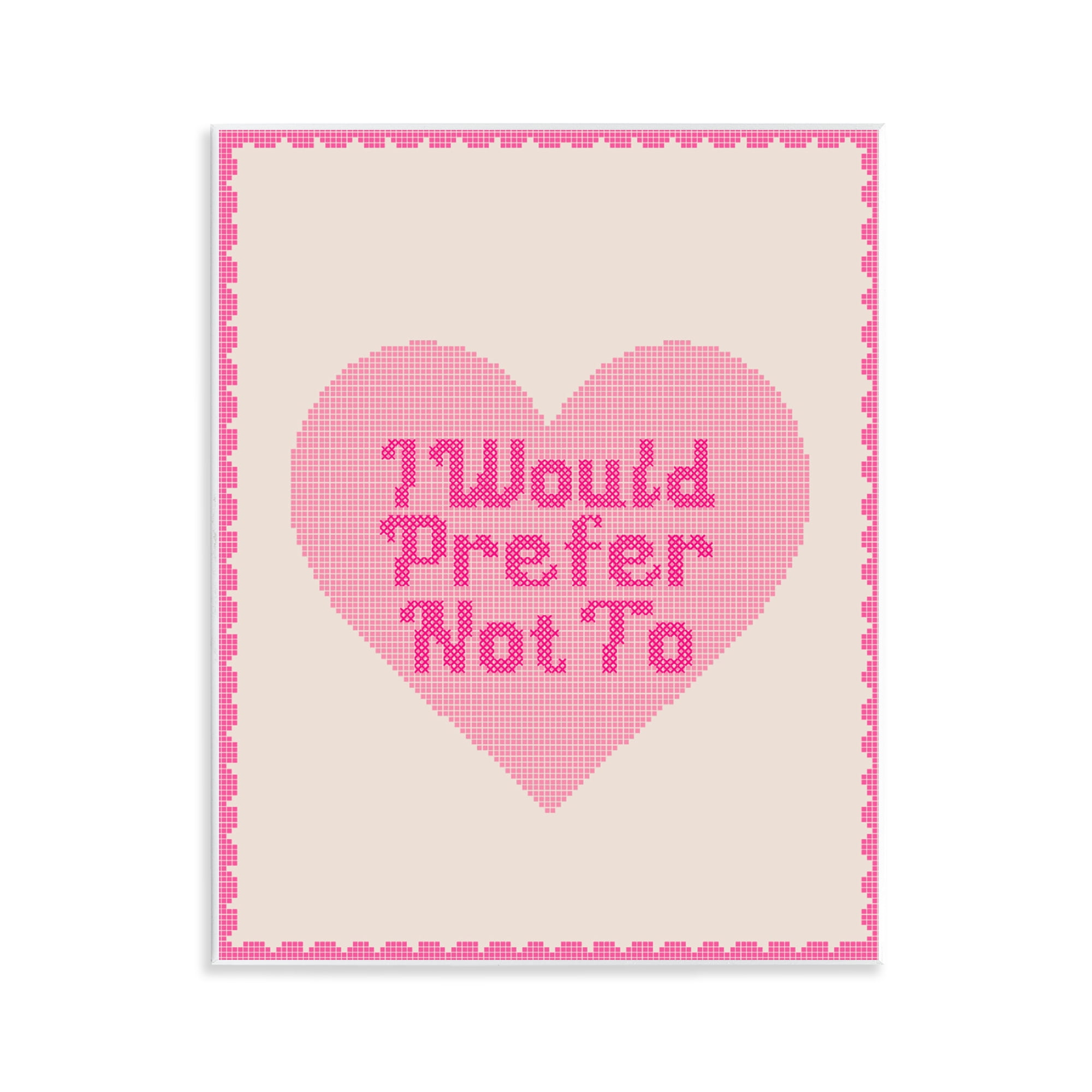 Stupell Industries I Would Prefer Not To Pink Heart Wall Plaque Art, design by Lil' Rue