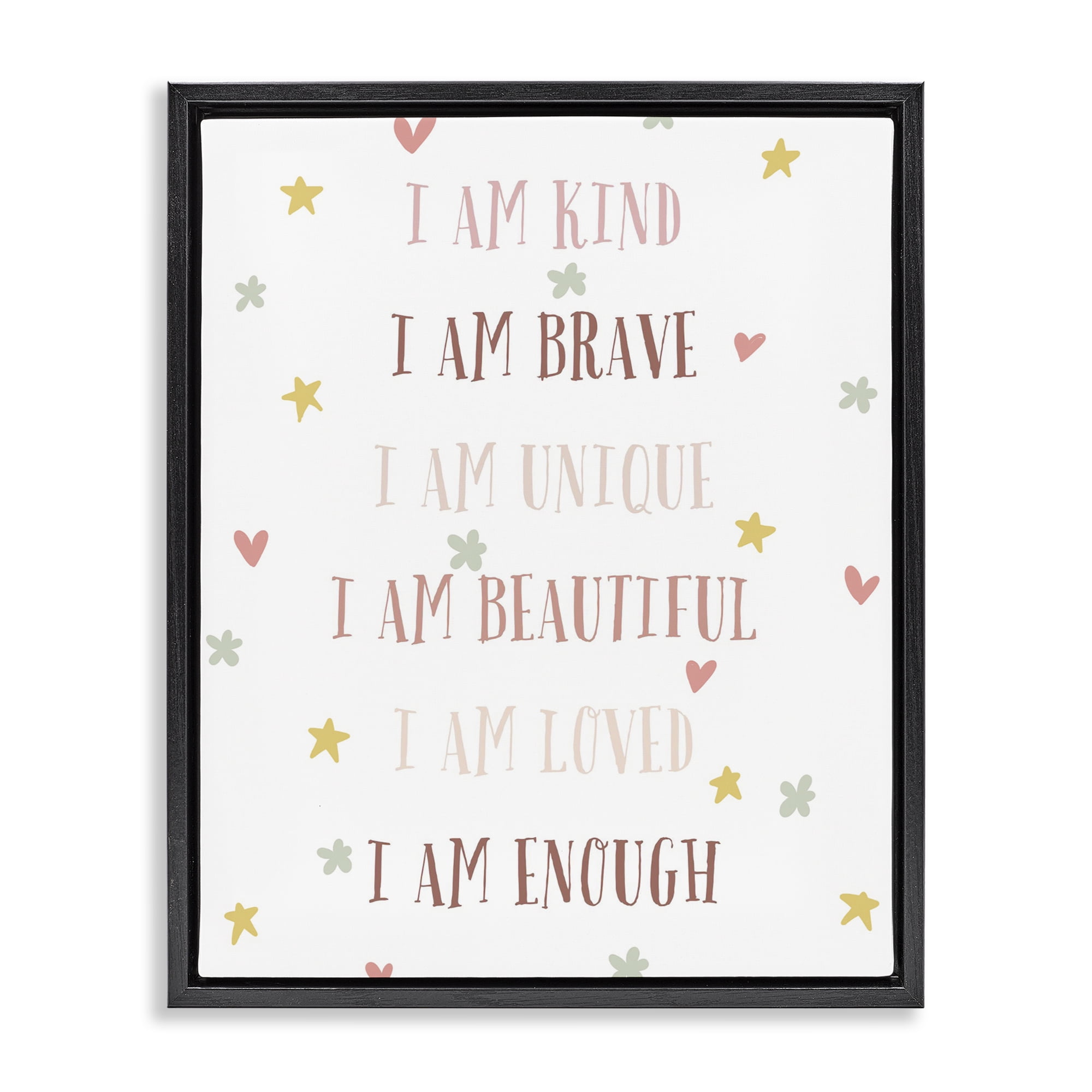 Stupell Industries I am Empowerment Quotes Black Framed Floater Canvas Wall Art, design by Katie Griggs