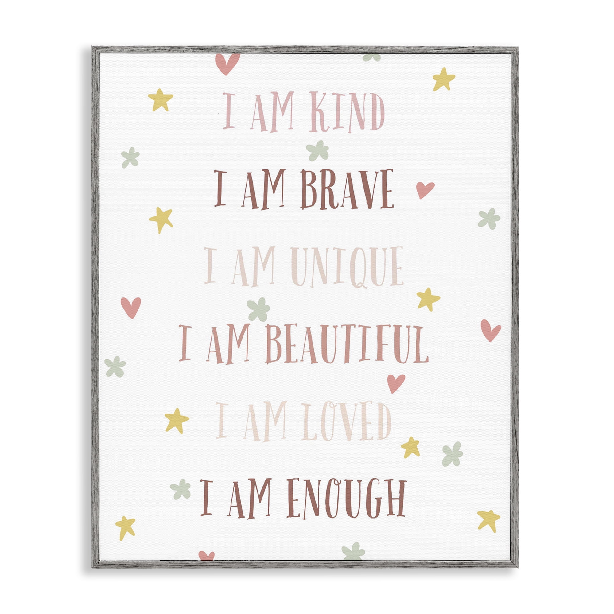 Stupell Industries I am Empowerment Quotes Gray Framed Giclee Art, design by Katie Griggs