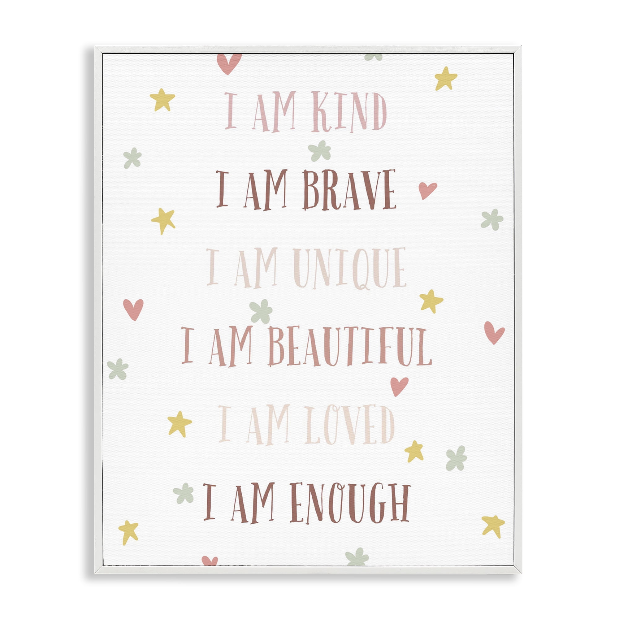 Stupell Industries I am Empowerment Quotes White Framed Giclee Art, design by Katie Griggs