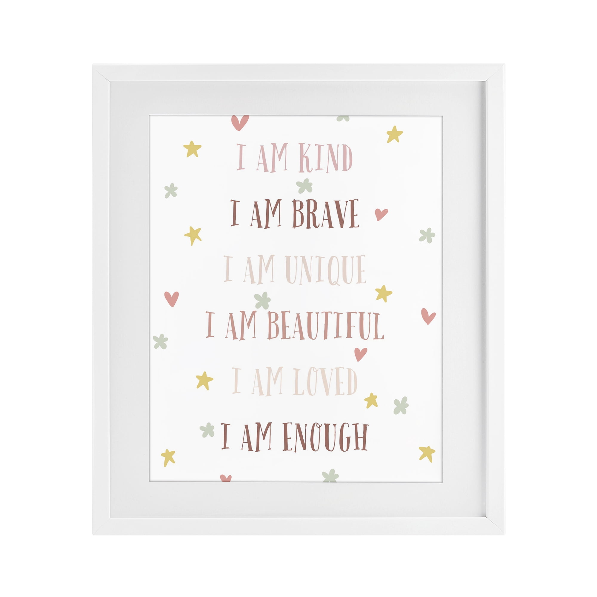 Stupell Industries I am Empowerment Quotes White Framed Print Under Glass, design by Katie Griggs