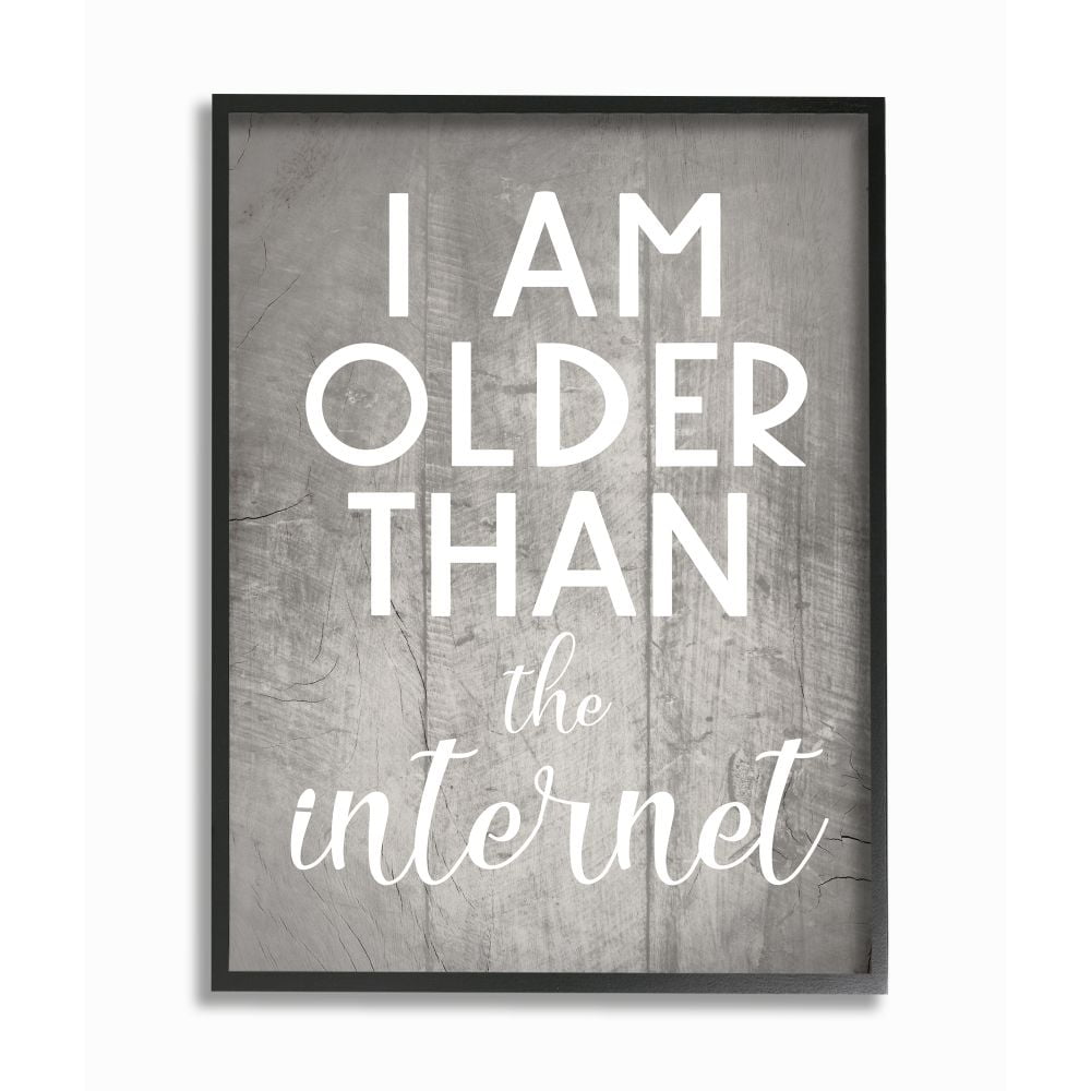 Stupell Industries I am Older than the Internet Rustic Charm Design Framed Wall Art Design by Daphne Polselli