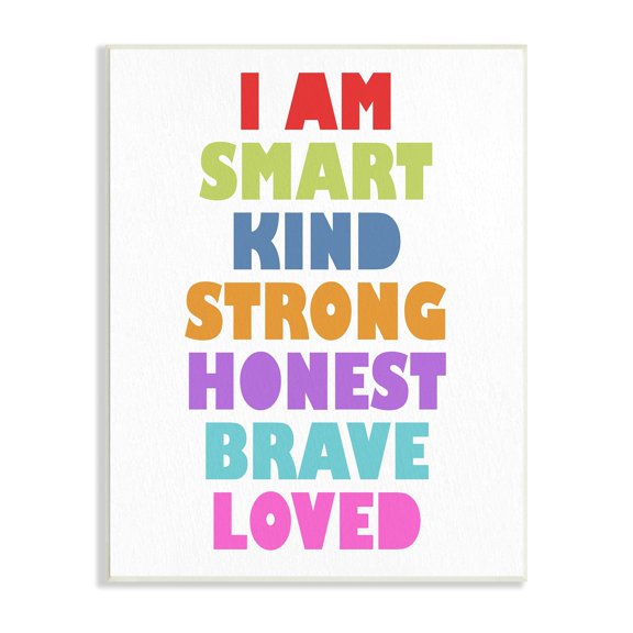 Stupell Industries I am Smart Self Worth Reassuring Text Sign,13 x 19, Design by Ann Bailey