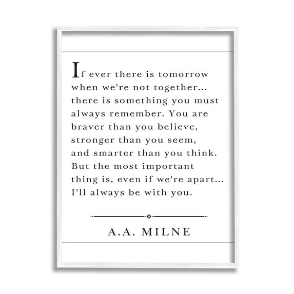 Stupell Industries I'll Always Be With You A.A. Milne, 24 x 30,Design by Lettered and Lined
