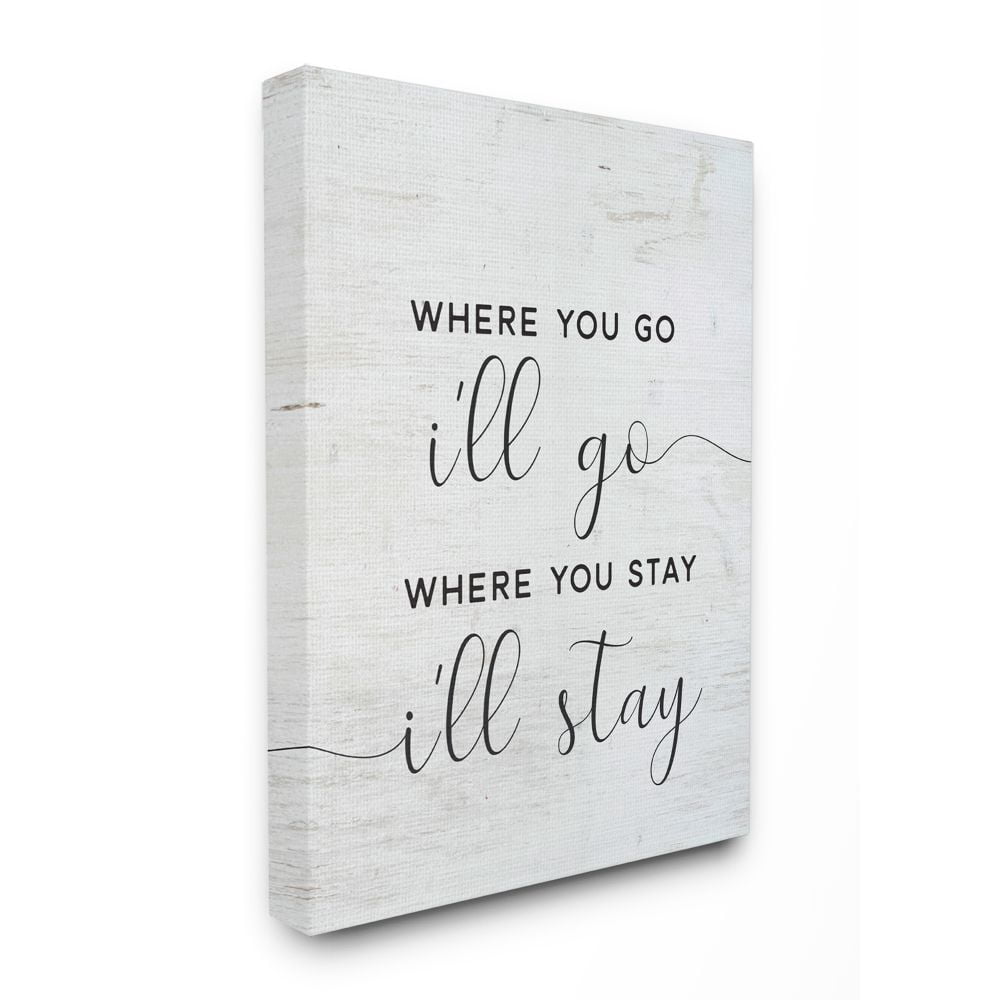 Stupell Industries I'll Go Home Family Inspirational Word On Wood Texture Design Canvas Wall Art by Lettered and Lined