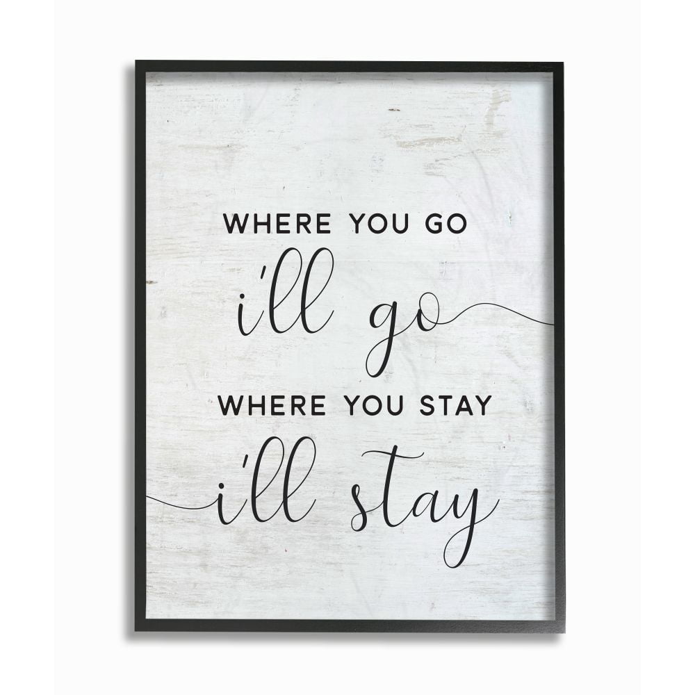 Stupell Industries I'll Go Home Family Inspirational Word On Wood Texture Design Framed Giclee Texturized Art by Lettered and Lined