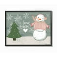 thumbnail image 1 of Stupell Industries I love Snow Snowman Wood Texture Holiday Word DesignFramed Wall Art By Artist Katie Doucette, 1 of 3