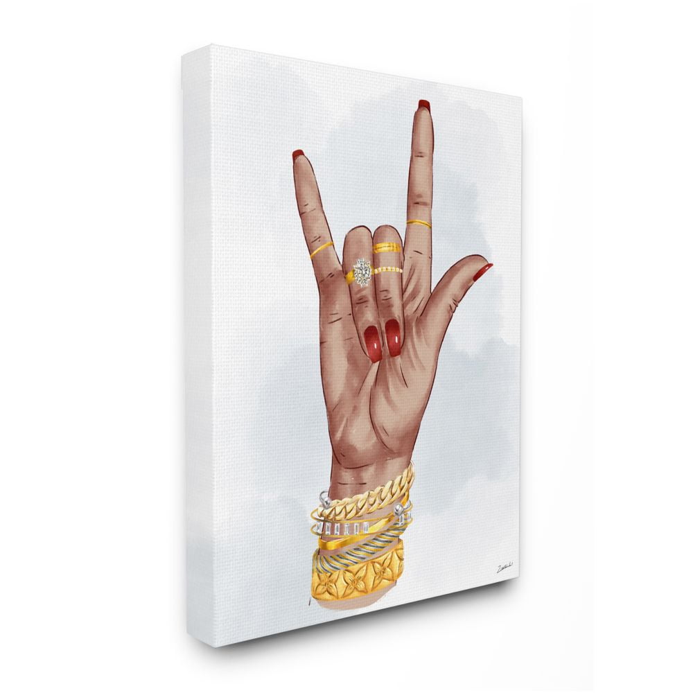 Stupell Industries I love You Hand Pose Fashion Inspired Accessories Designed by Ziwei Li