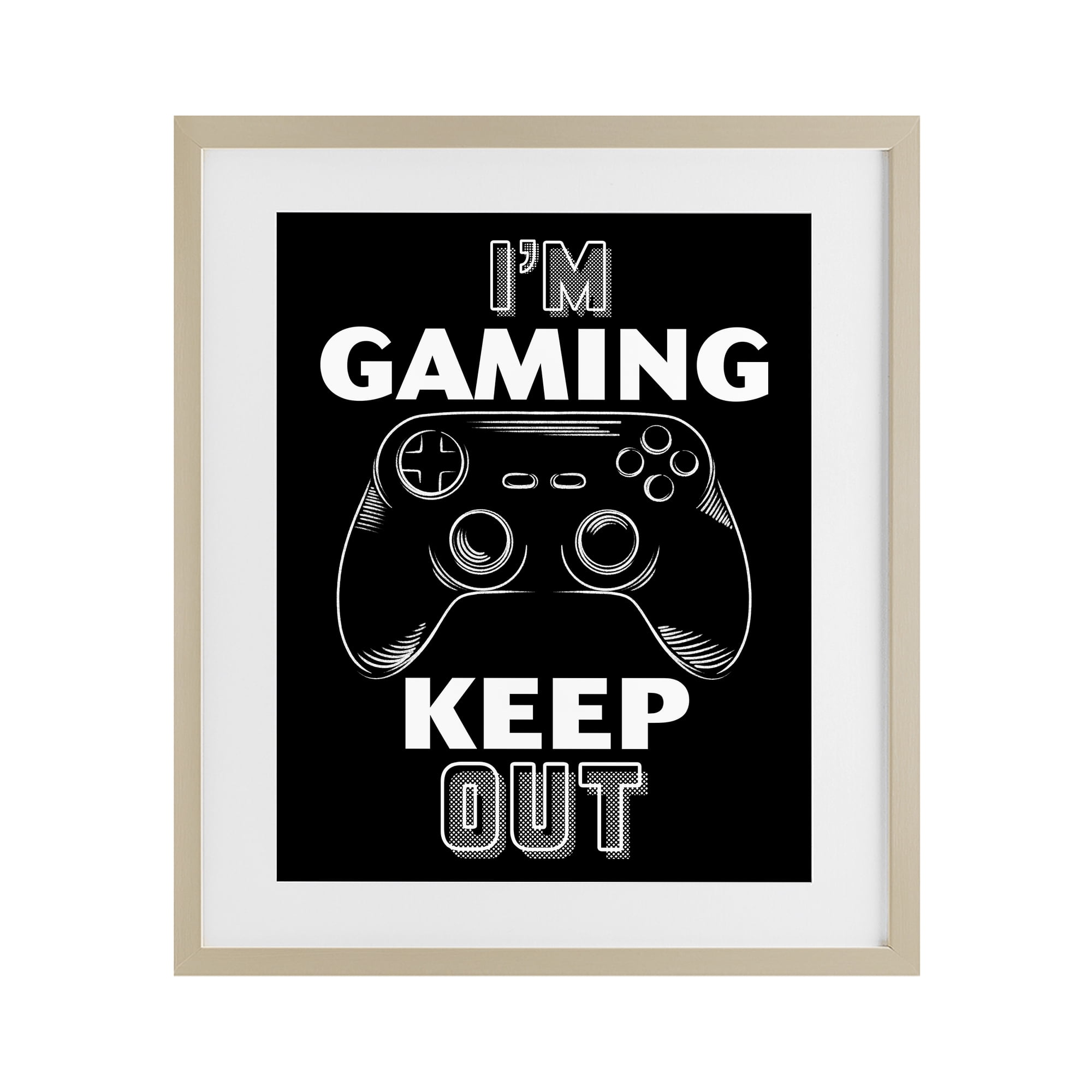Stupell Industries I'm Gaming Keep Out Birch Framed Print Under Glass, design by Marcus Prime