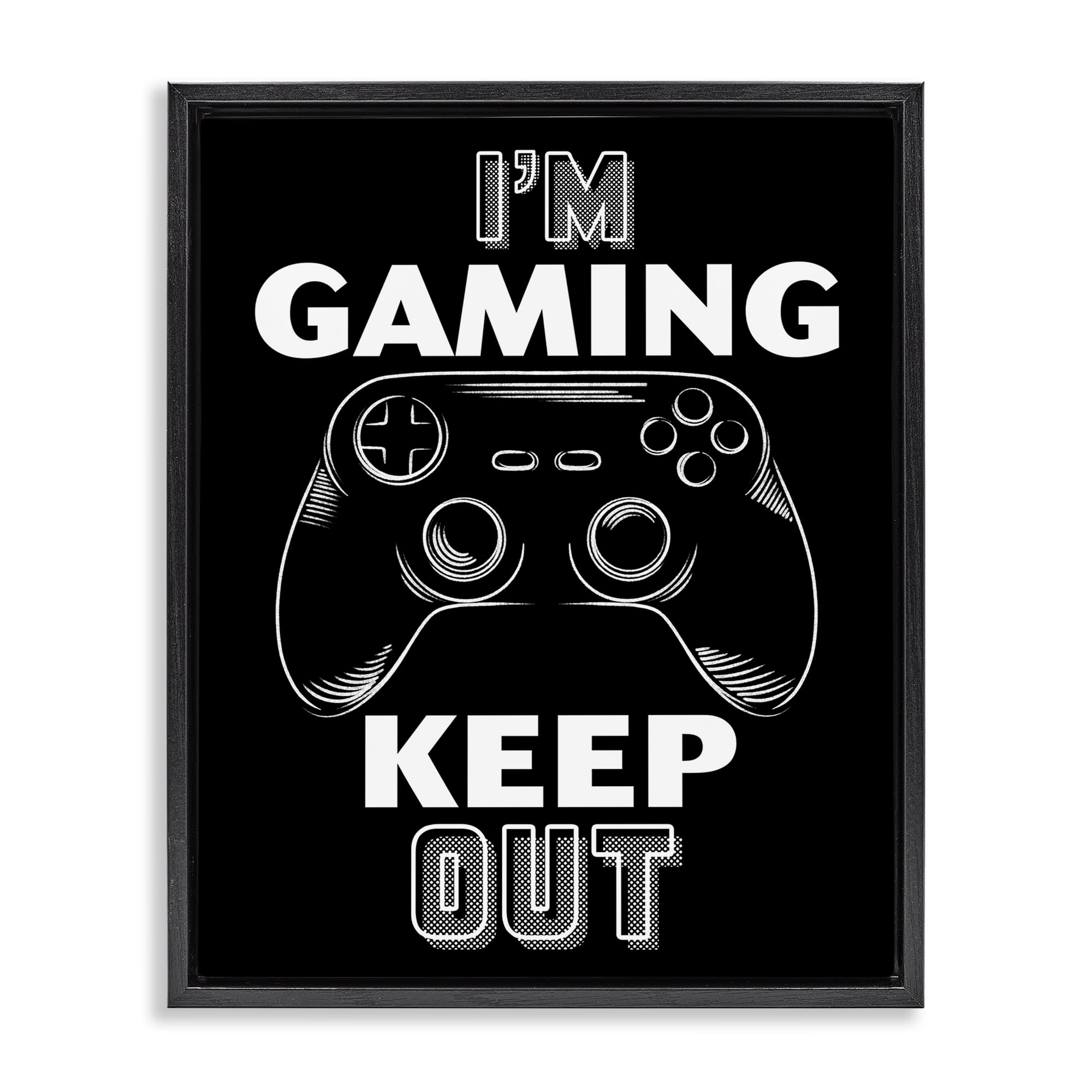 Stupell Industries I'm Gaming Keep Out Black Framed Floater Canvas Wall Art, design by Marcus Prime