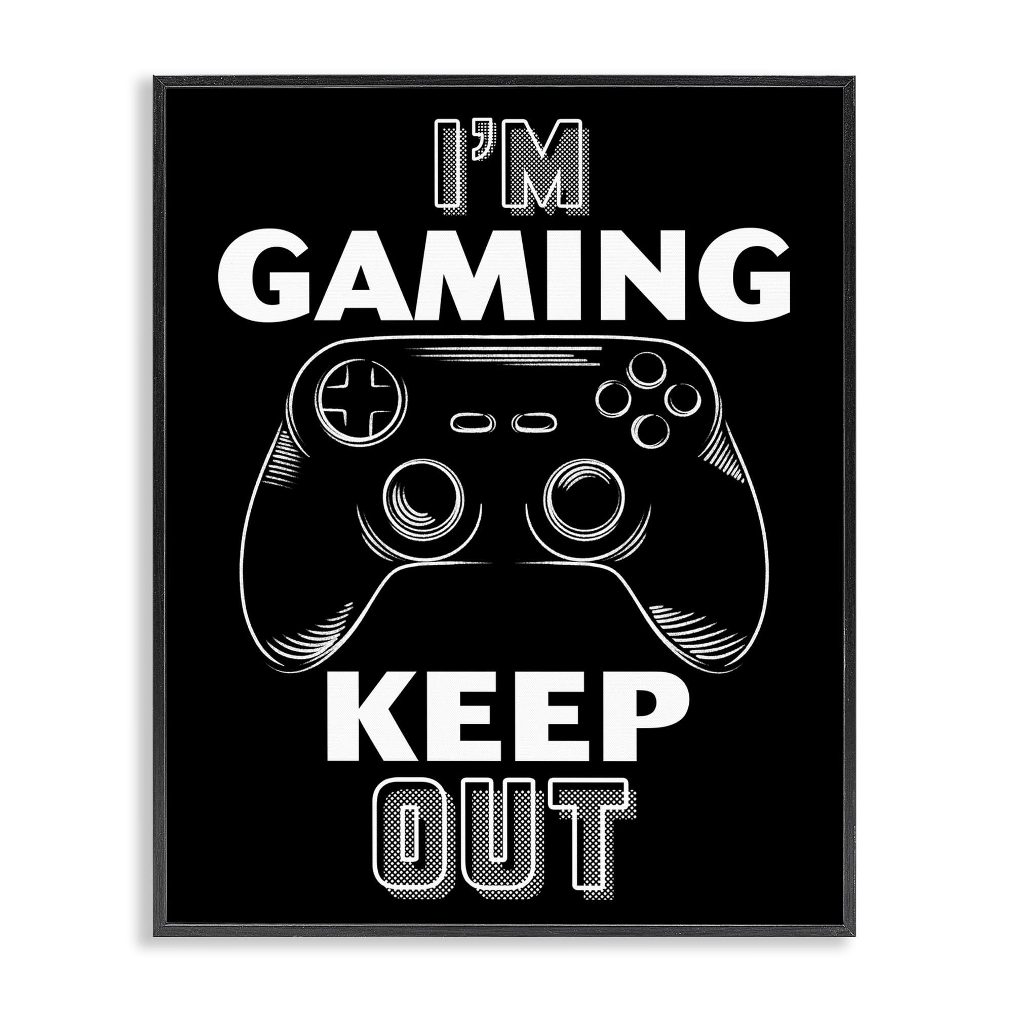 Stupell Industries I'm Gaming Keep Out Black Framed Giclee Art, design by Marcus Prime
