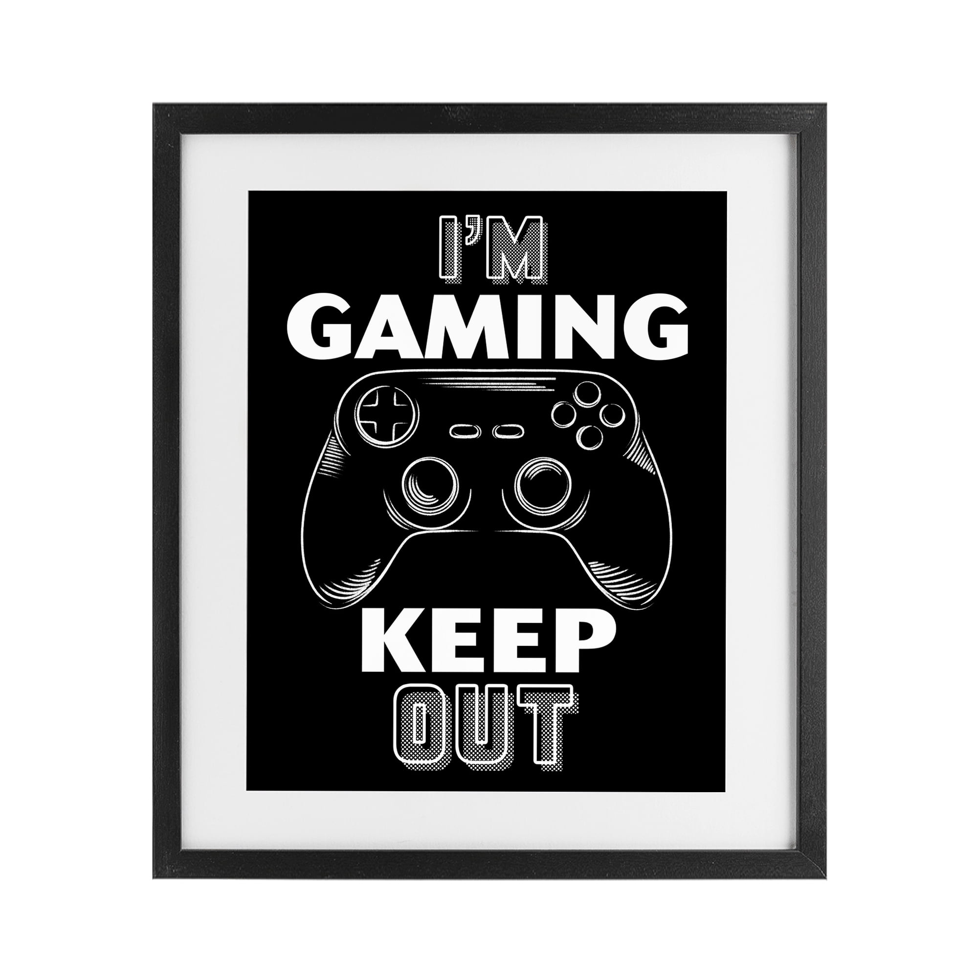 Stupell Industries I'm Gaming Keep Out Black Framed Print Under Glass, design by Marcus Prime