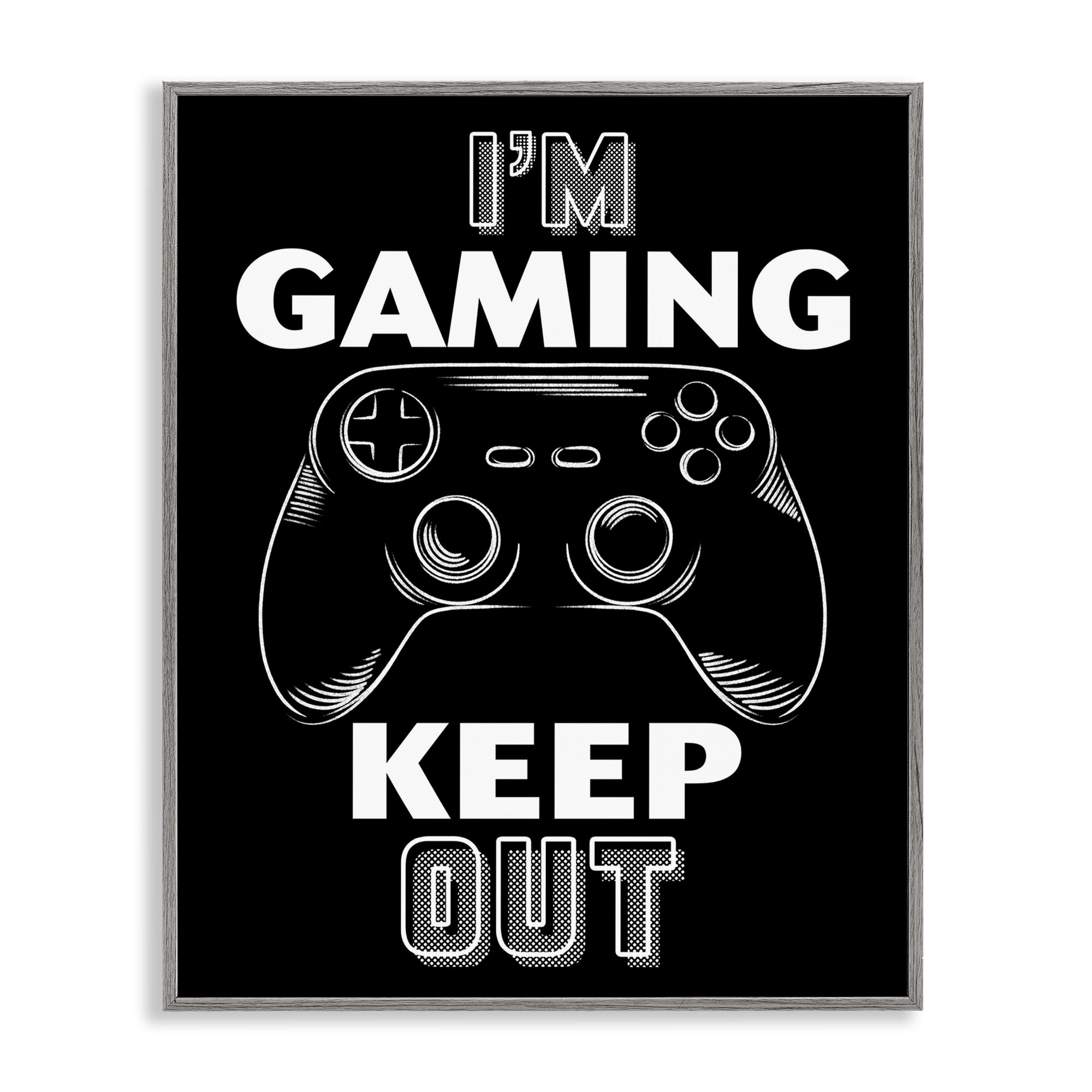 Stupell Industries I'm Gaming Keep Out Gray Framed Giclee Art, design by Marcus Prime