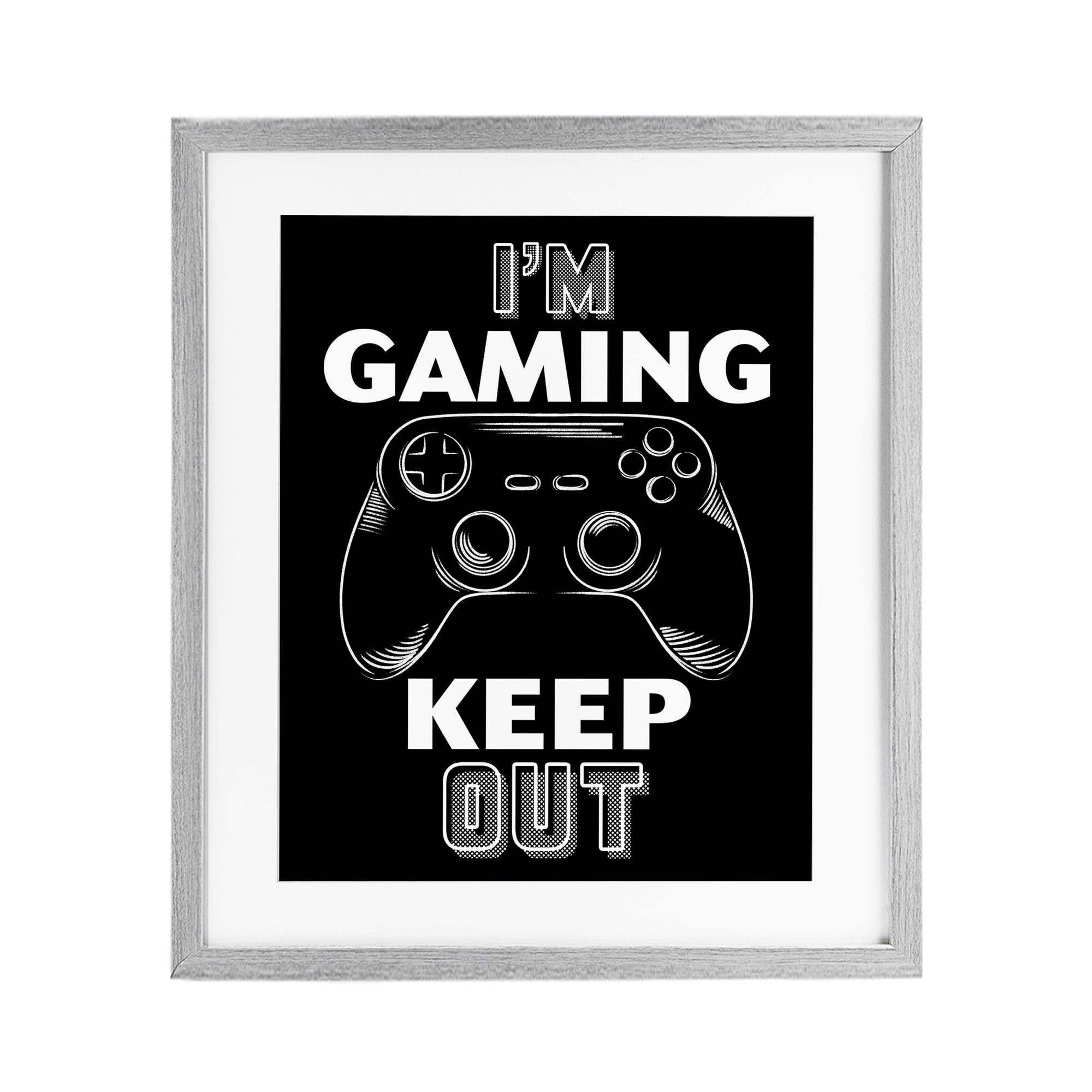 Stupell Industries I'm Gaming Keep Out Gray Framed Print Under Glass, design by Marcus Prime
