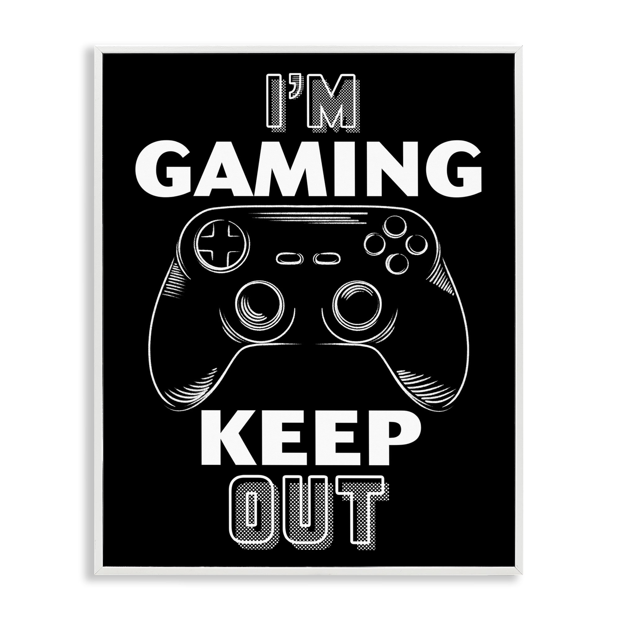 Stupell Industries I'm Gaming Keep Out White Framed Giclee Art, design by Marcus Prime