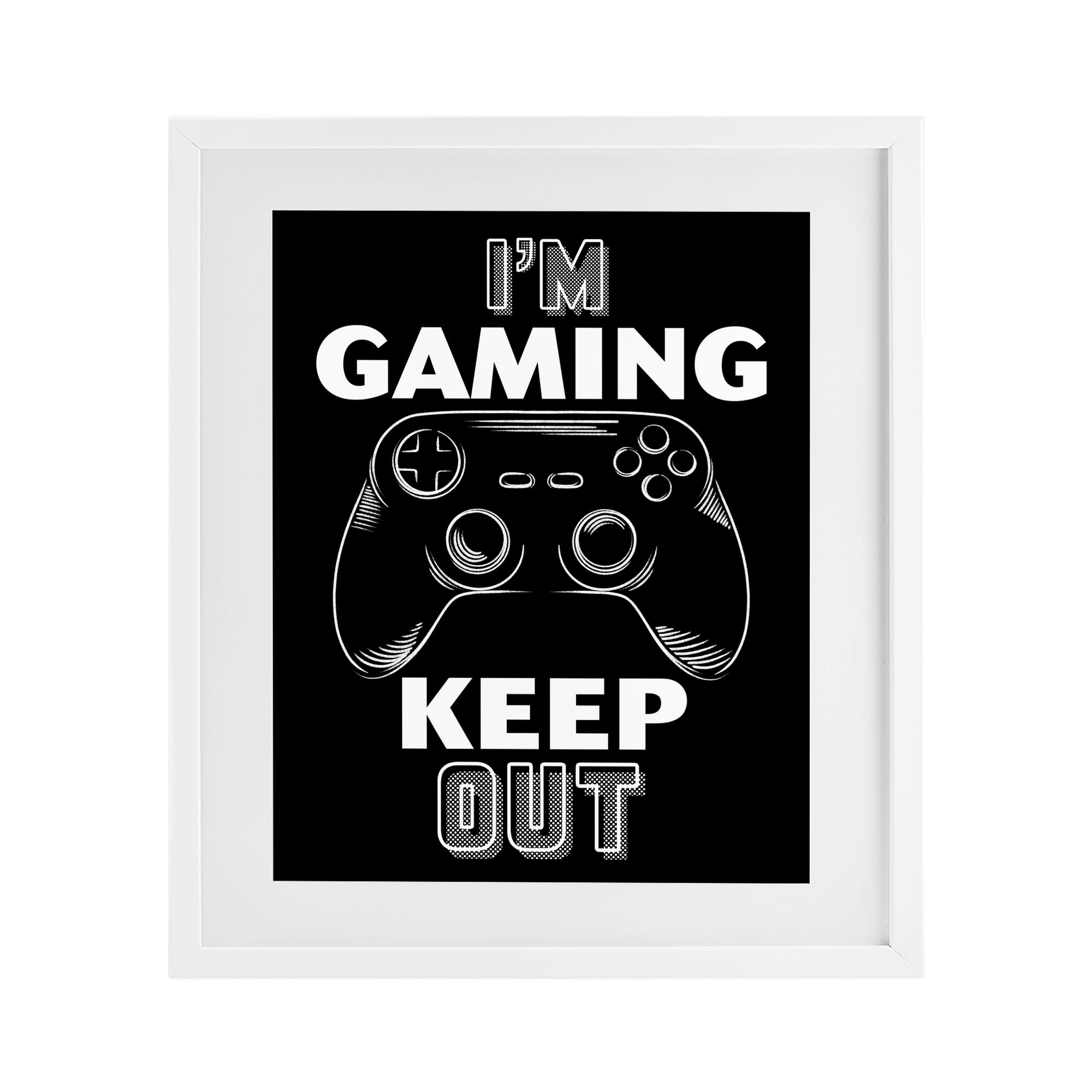 Stupell Industries I'm Gaming Keep Out White Framed Print Under Glass, design by Marcus Prime