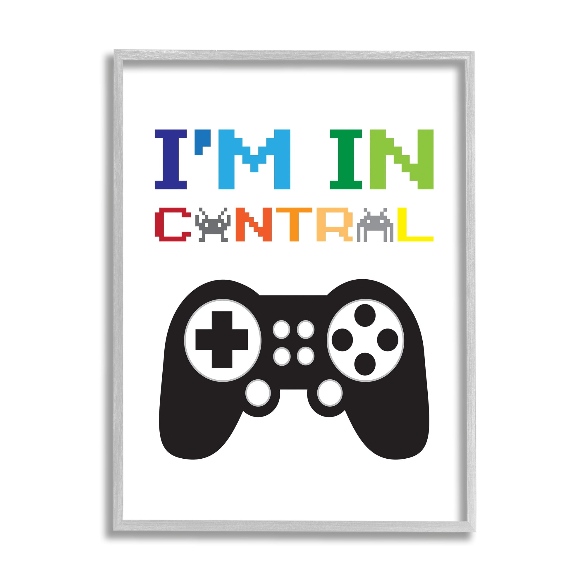 Stupell Industries I'm In Control Phrase Old School Pixelated Video Game Sign,11 x 14, Design by Jennifer McCully