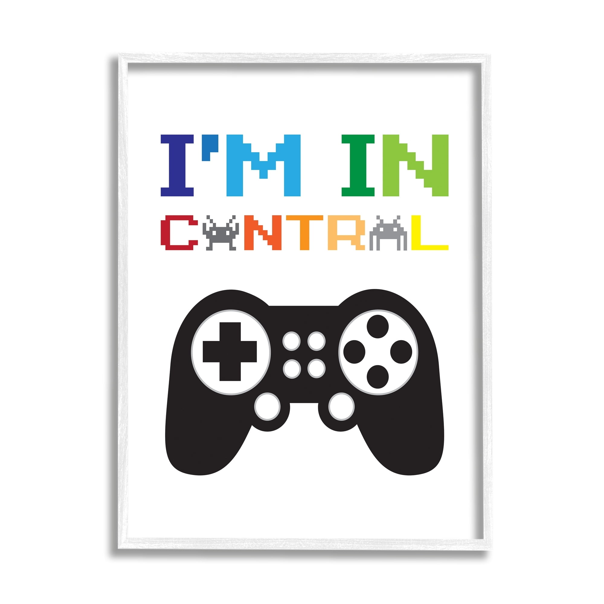 Stupell Industries I'm In Control Phrase Old School Pixelated Video Game Sign,11 x 14, Design by Jennifer McCully