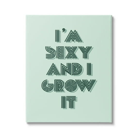 Stupell Industries I'm Sexy And I Grow It Gardening Plant Humor Canvas Wall Art, 16 x 20, Design by Lil' Rue