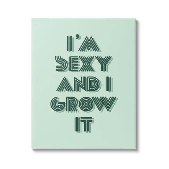 Stupell Industries I'm Sexy And I Grow It Gardening Plant Humor Canvas Wall Art, 36 x 48, Design by Lil' Rue