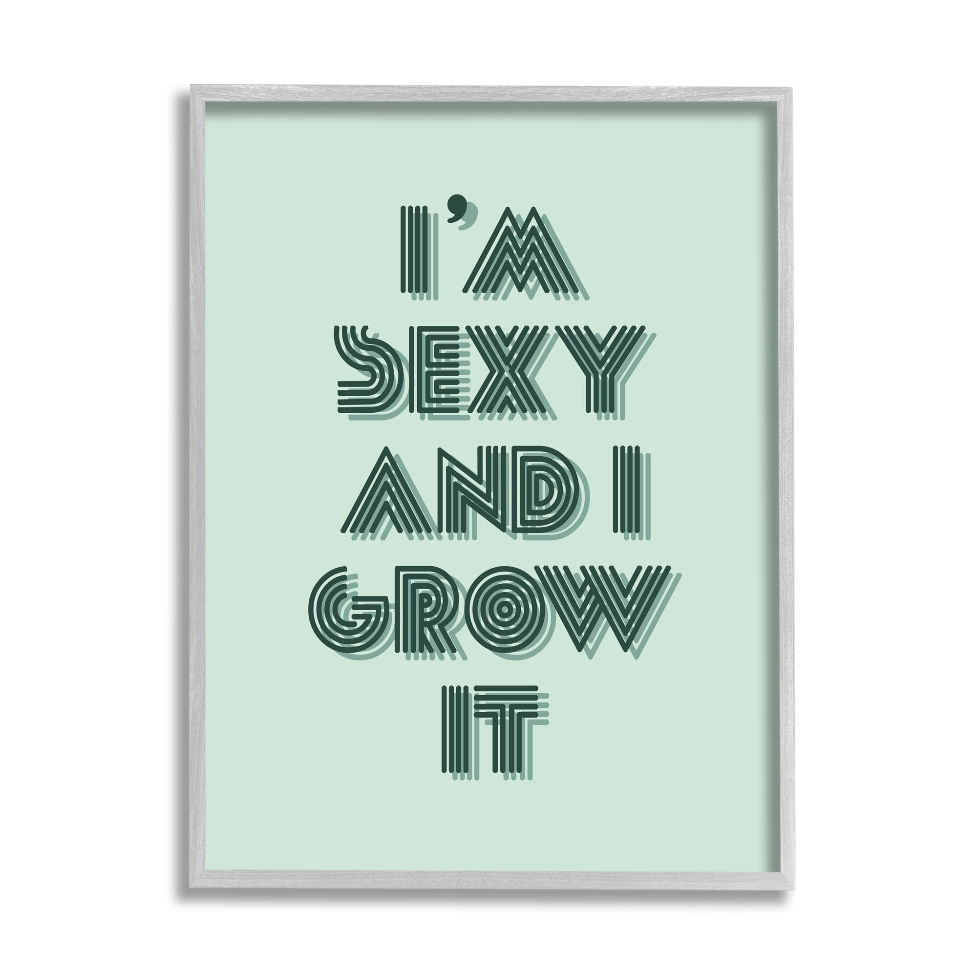 Stupell Industries I'm Sexy And I Grow It Gardening Plant Humor Framed Wall Art, 16 x 20, Design by Lil' Rue
