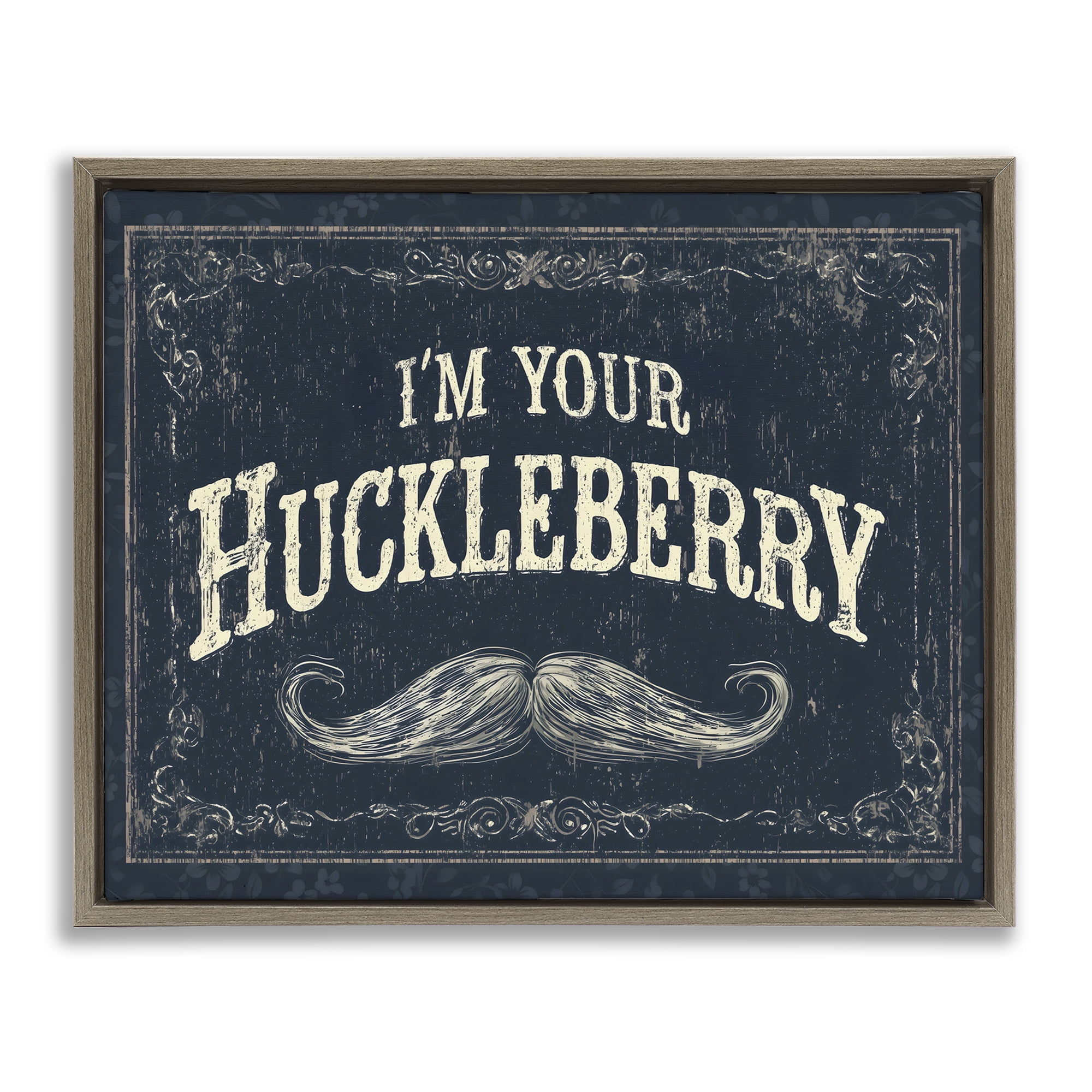 Stupell Industries I'm Your Huckleberry Brown Framed Floater Canvas Wall Art, design by Arlington Prints