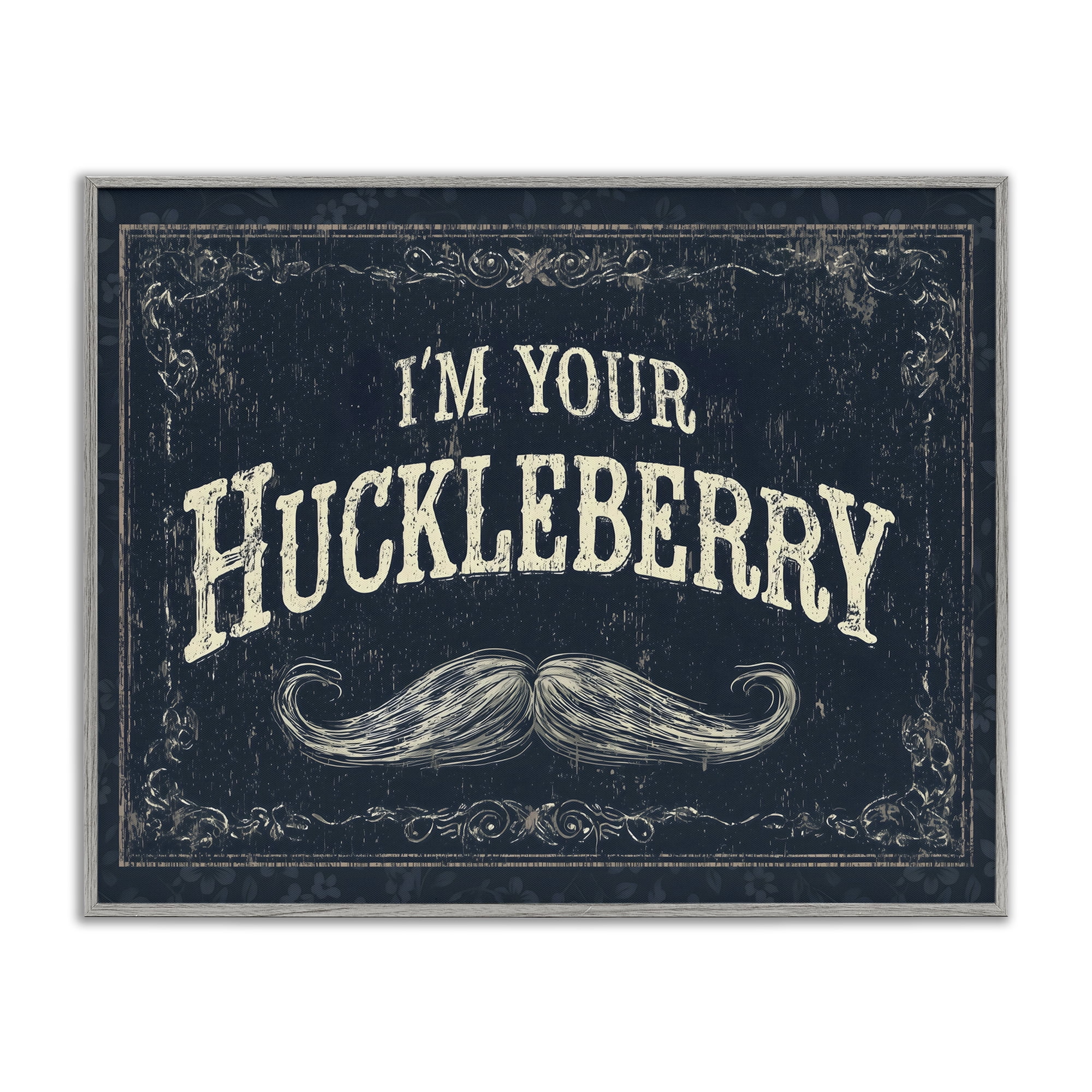 Stupell Industries I'm Your Huckleberry Gray Framed Giclee Art, design by Arlington Prints