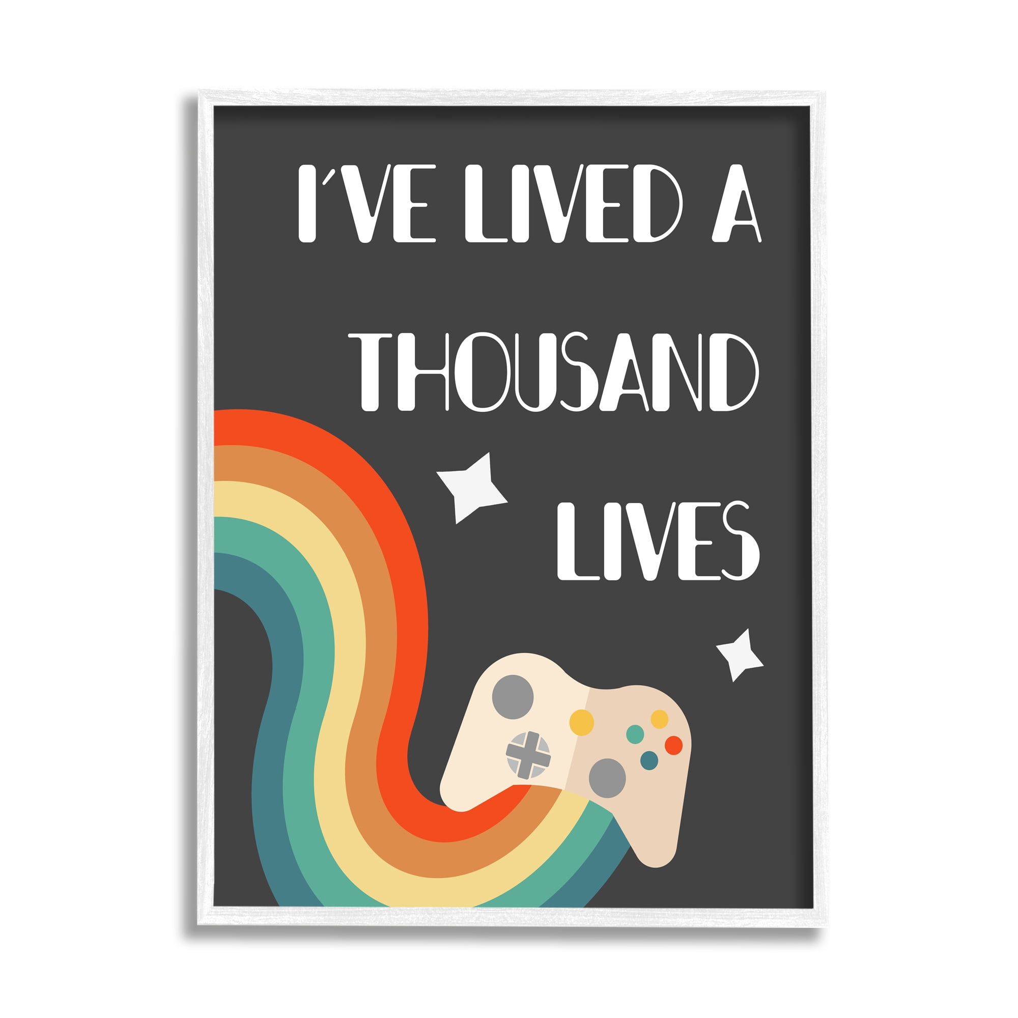 Stupell Industries I've Lived a Thousand Lives Video Game Phrase, 11 x 14, Design by Daphne Polselli
