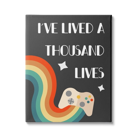 Stupell Industries I've Lived a Thousand Lives Video Game Phrase, 30 x 40, Design by Daphne Polselli