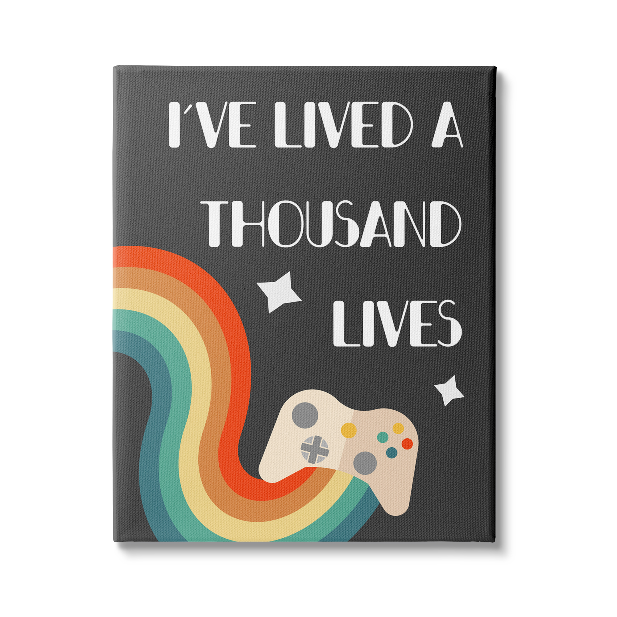 Stupell Industries I've Lived a Thousand Lives Video Game Phrase, 36 x 48, Design by Daphne Polselli