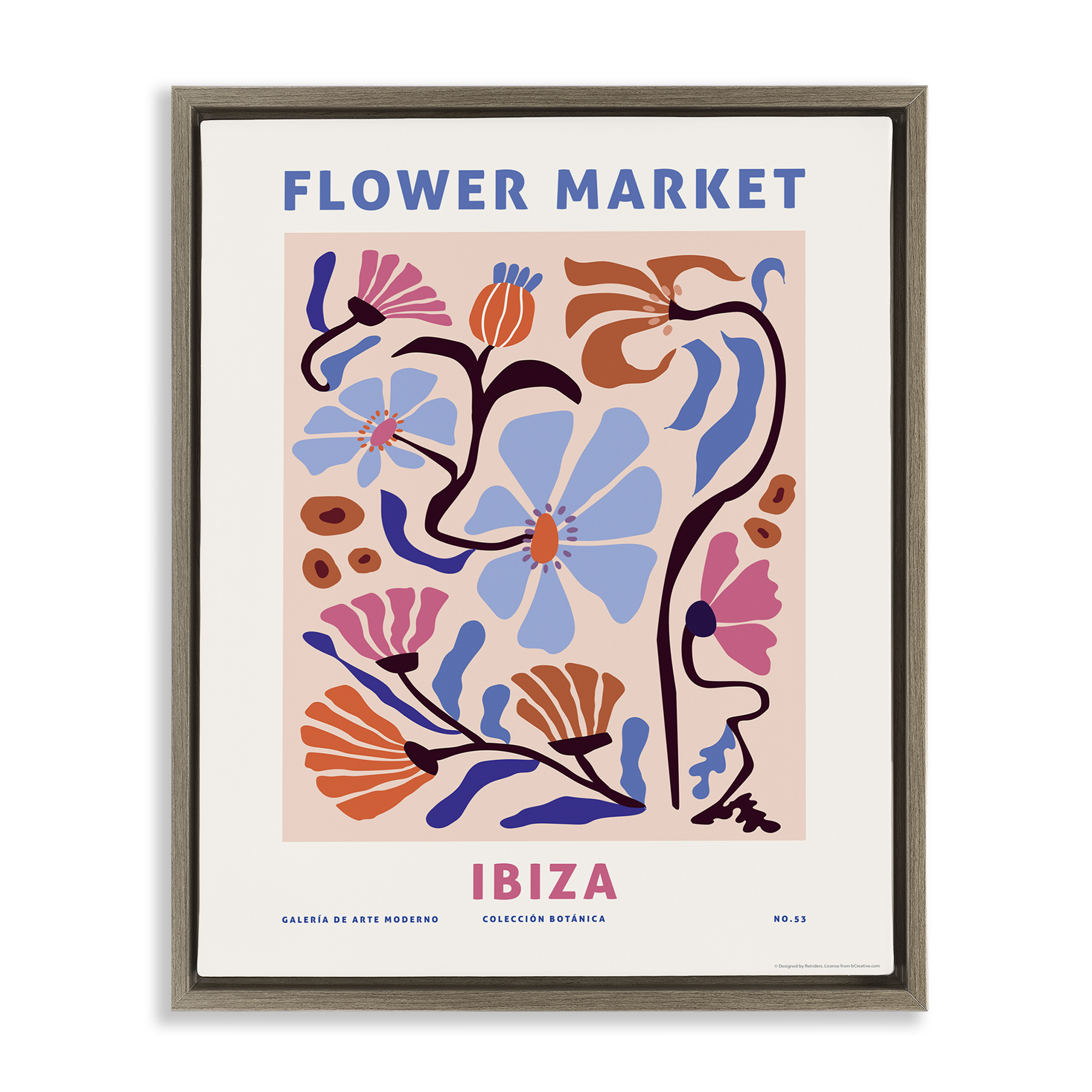 Stupell Industries Ibiza Flower Market Plants & Flowers Painting Brown Floater Framed Canvas Art Print Wall Art, 25 x 31