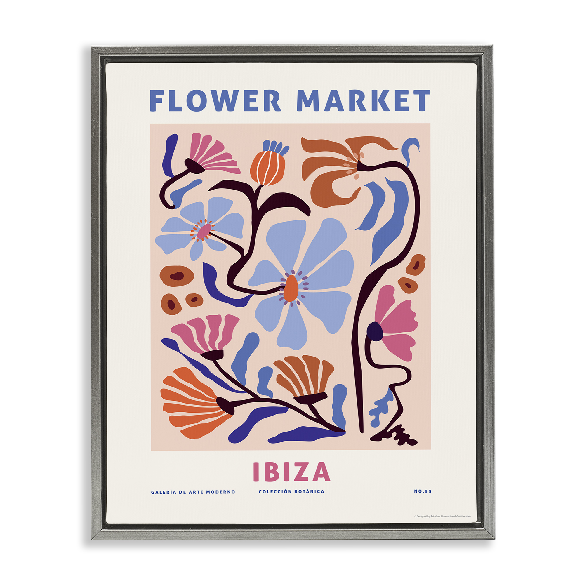 Stupell Industries Ibiza Flower Market Plants & Flowers Painting Gray Floater Framed Canvas Art Print Wall Art, 17 x 21