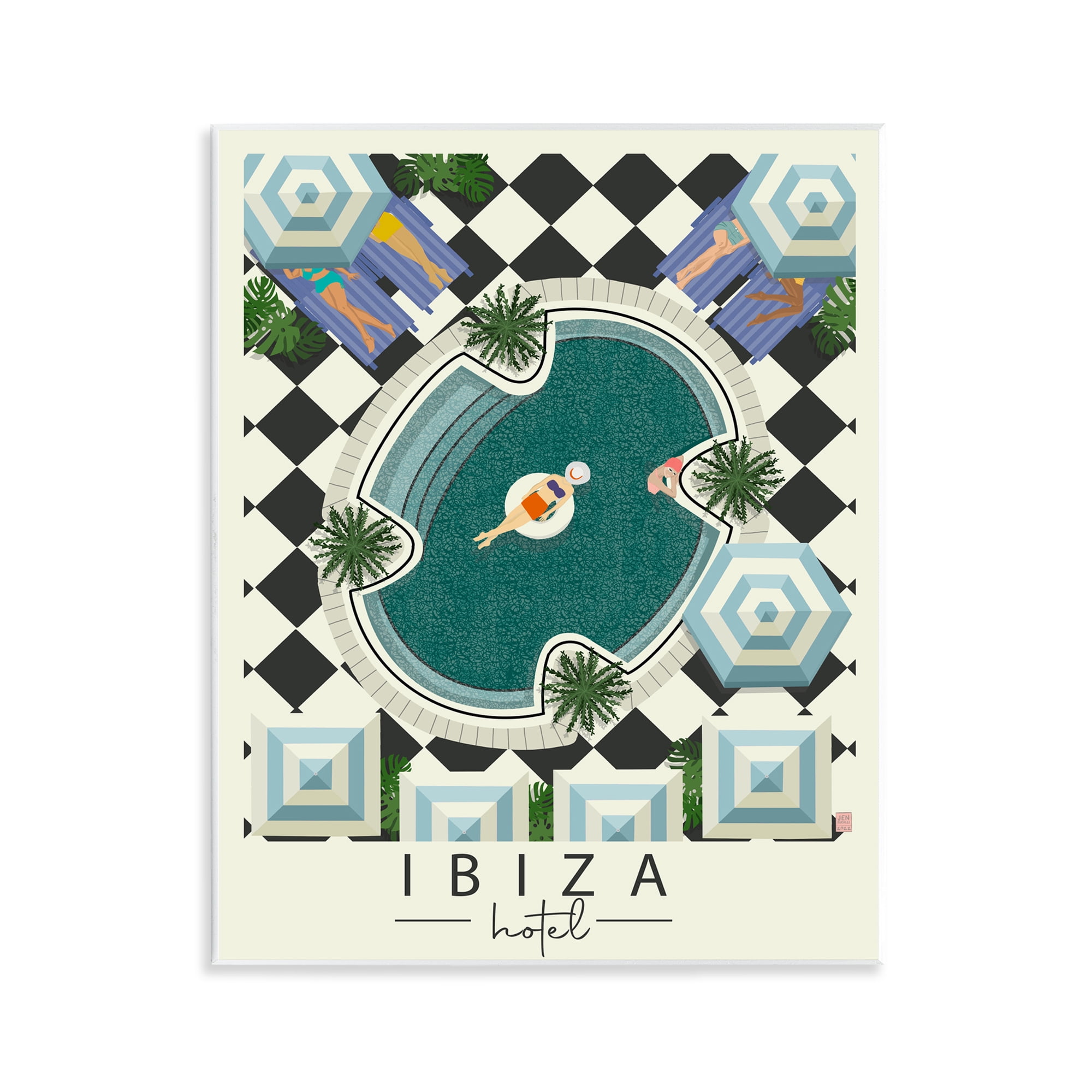 Stupell Industries Ibiza Hotel Aerial Pool Wall Plaque Art, design by Jen Bucheli