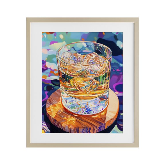 Stupell Industries Contemporary Ice Cold Glass Reflections Birch Framed Print Under Glass, 13 x 16, by Creative Studio