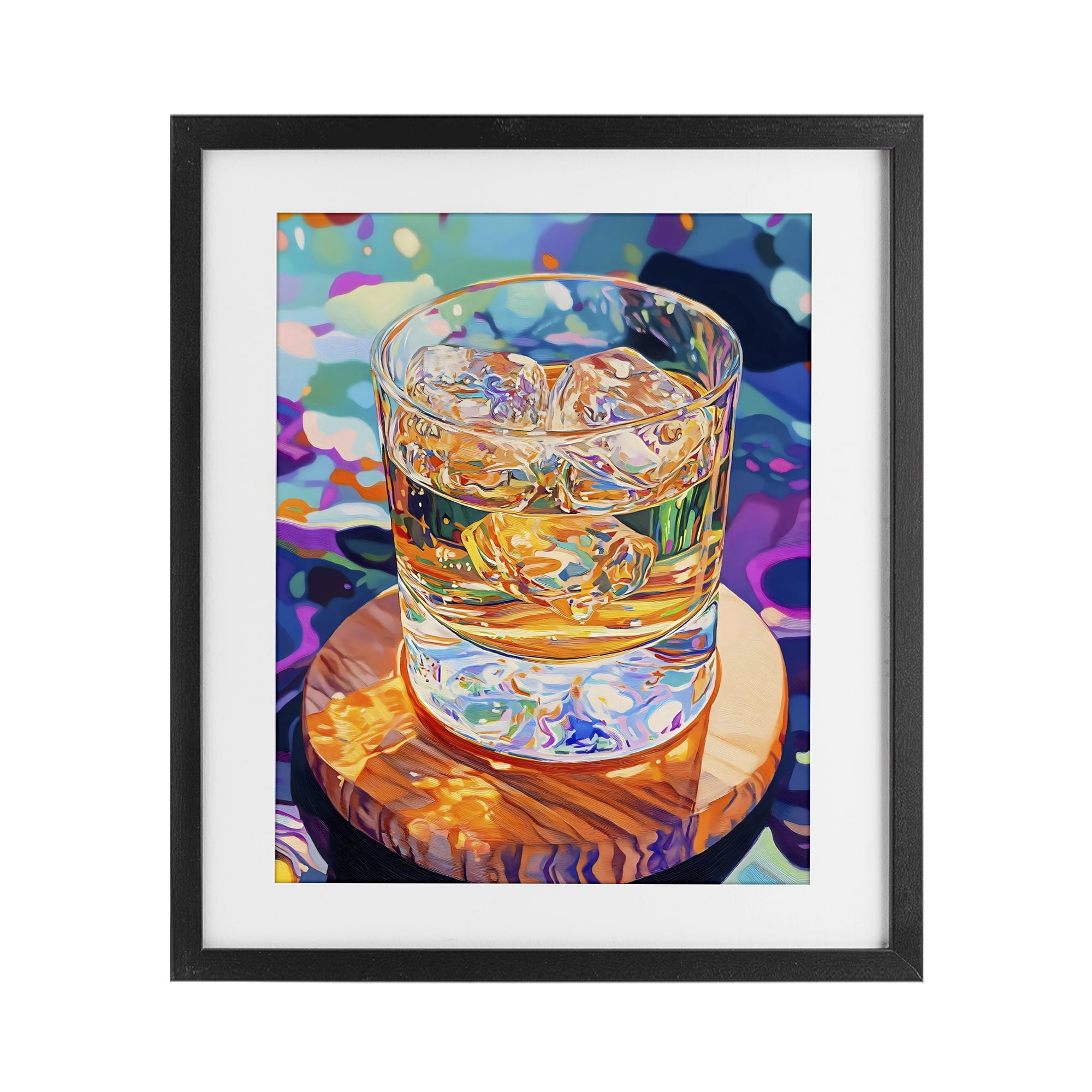 Stupell Industries Ice Cold Glass Reflections Black Framed Print Under Glass, design by Creative Studio