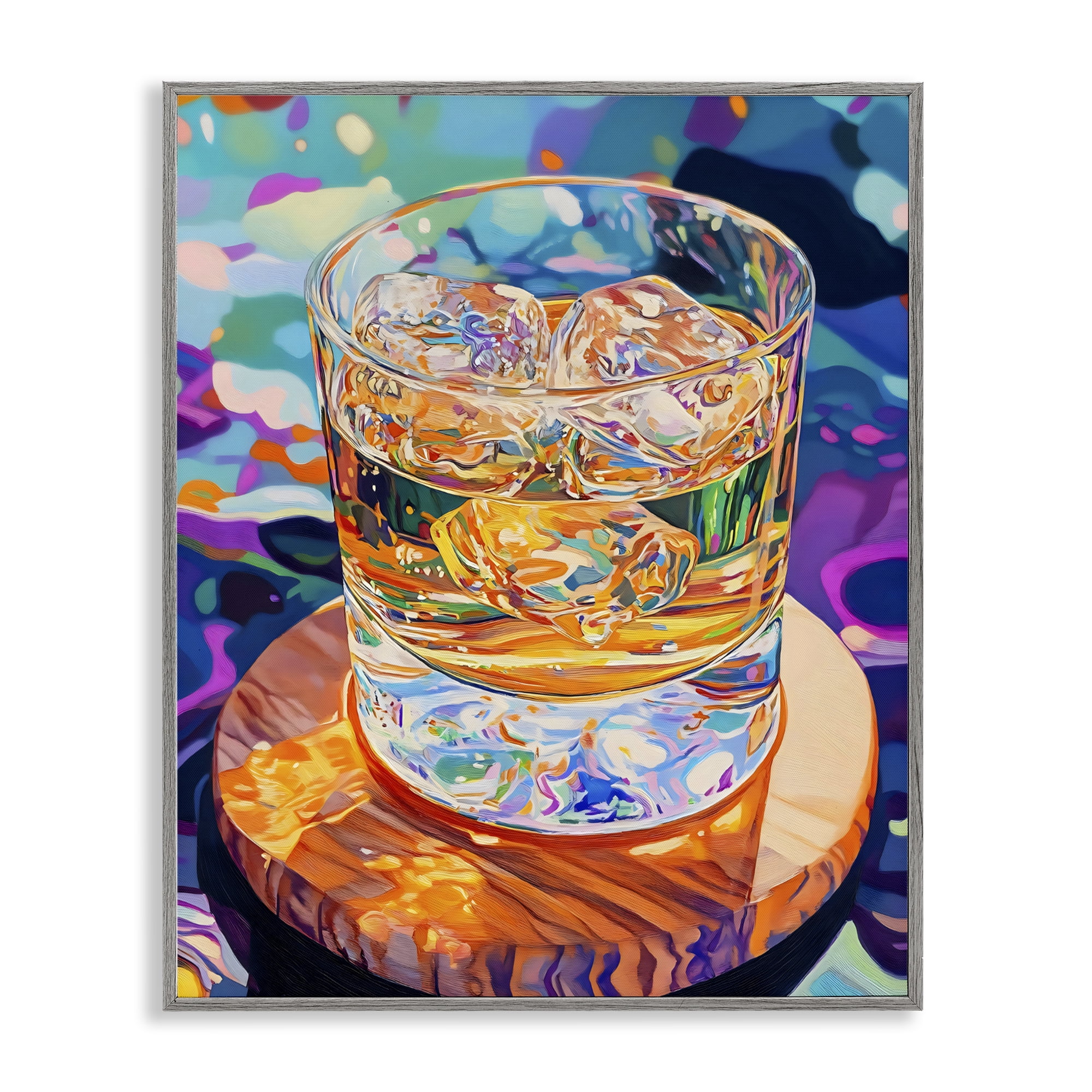 Stupell Industries Ice Cold Glass Reflections Gray Framed Giclee Art, design by Creative Studio