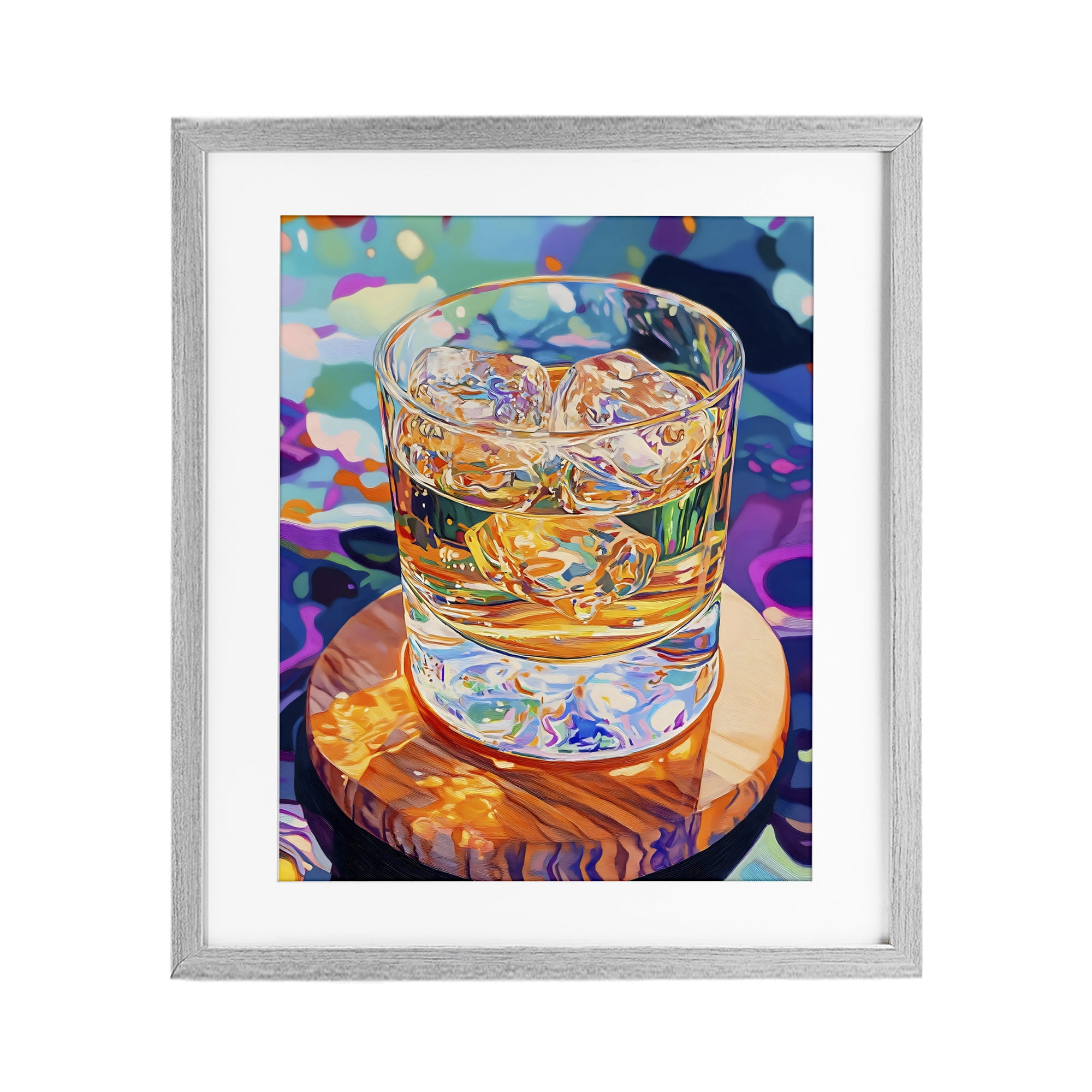 Stupell Industries Ice Cold Glass Reflections Gray Framed Print Under Glass, design by Creative Studio