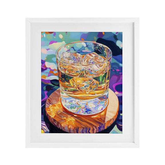 Stupell Industries Ice Cold Glass Reflections White Framed Print Under Glass, design by Creative Studio