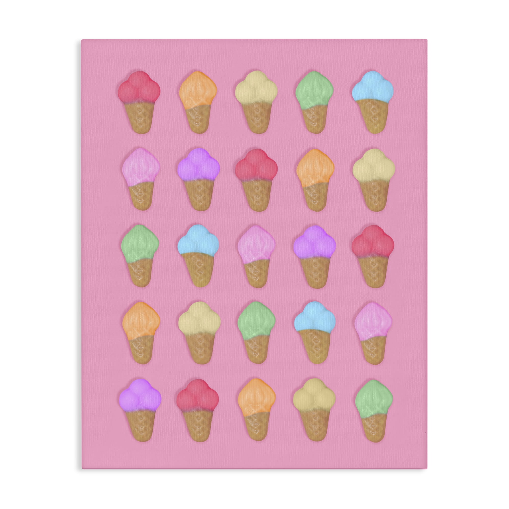Stupell Industries Ice Cream Candies on Pink Canvas Wall Art, design by LISH Creative