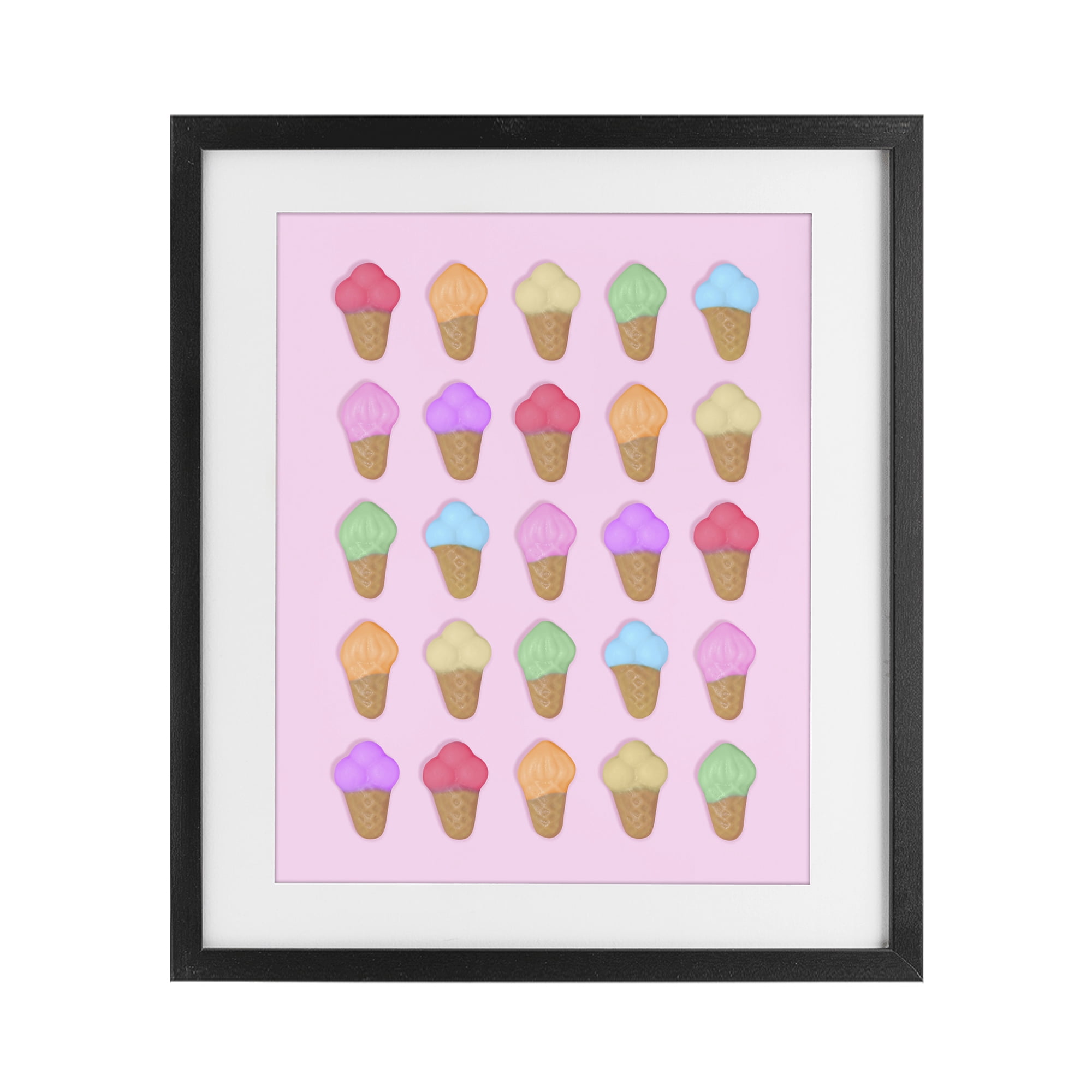 Stupell Industries Ice Cream Shaped Candies Black Framed Print Under Glass, design by LISH Creative