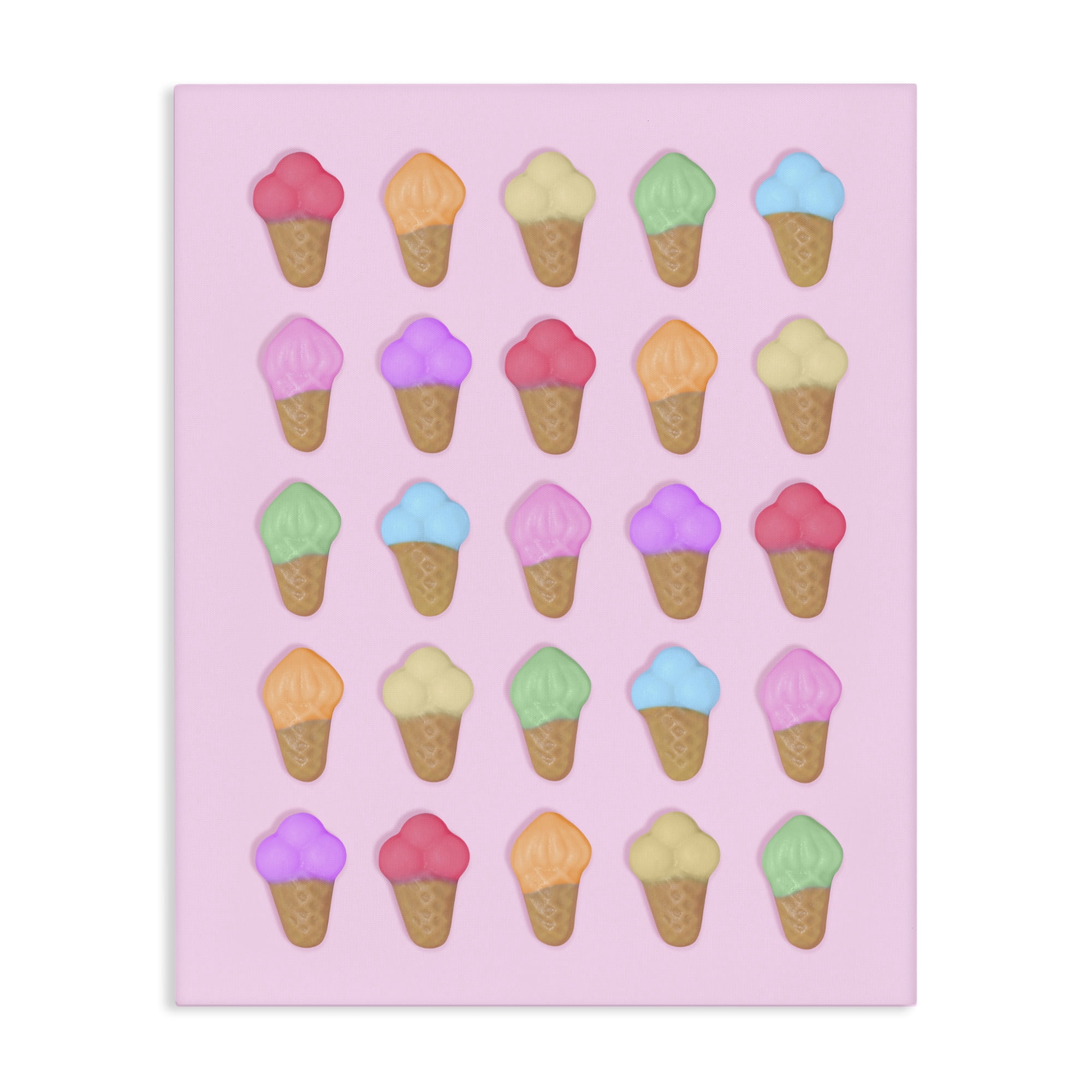 Stupell Industries Ice Cream Shaped Candies Canvas Wall Art, design by LISH Creative