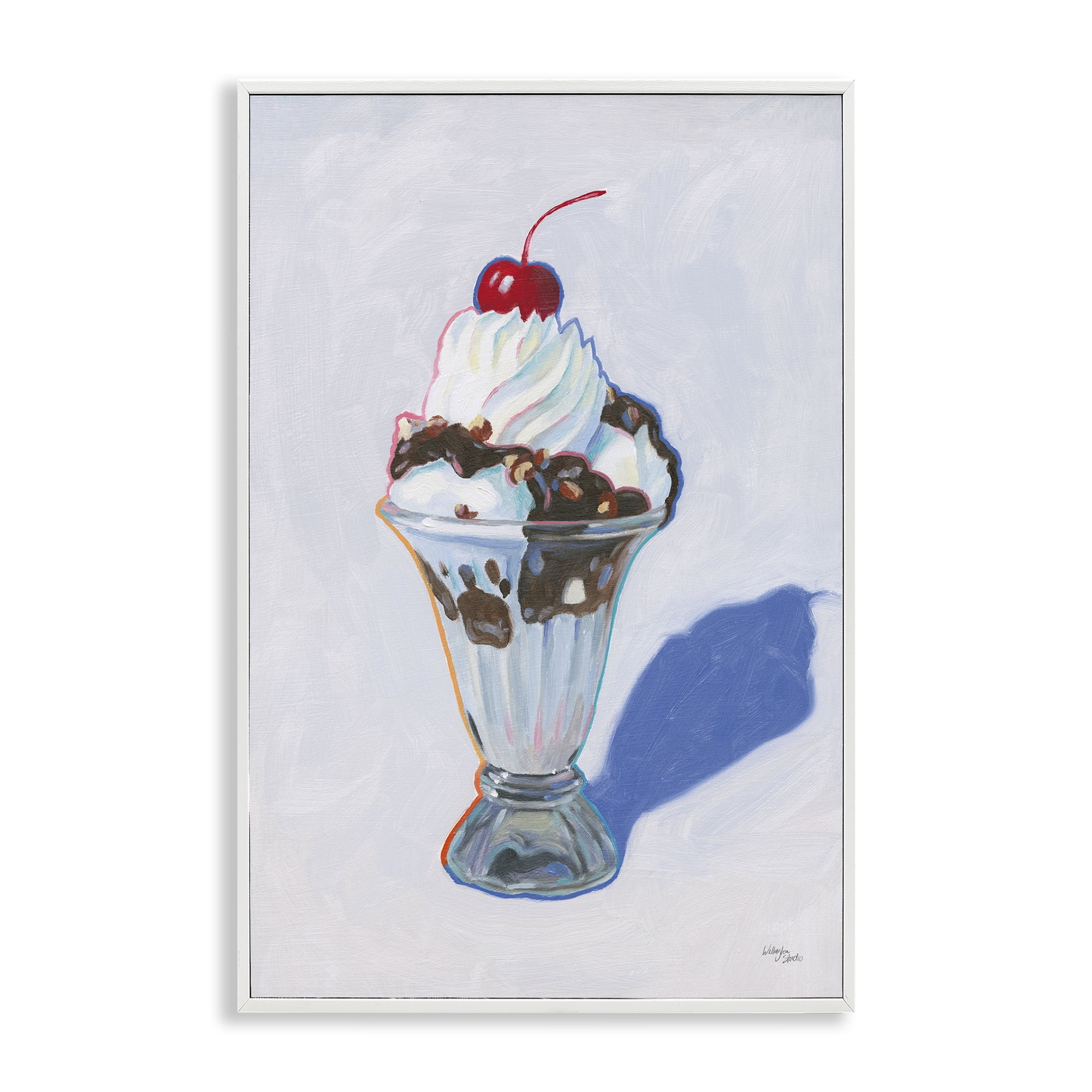 Stupell Industries Ice Cream Sundae Food & Beverage Painting White Framed Art Print Wall Art, 20 x 30